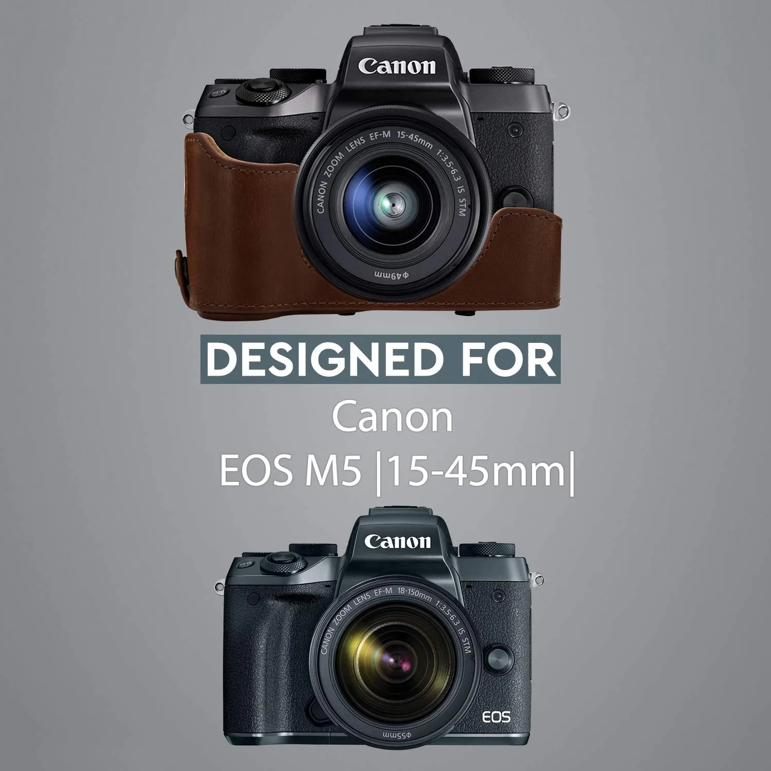 MegaGear Ever Ready Canon EOS M5 15-45mm custodia pelle