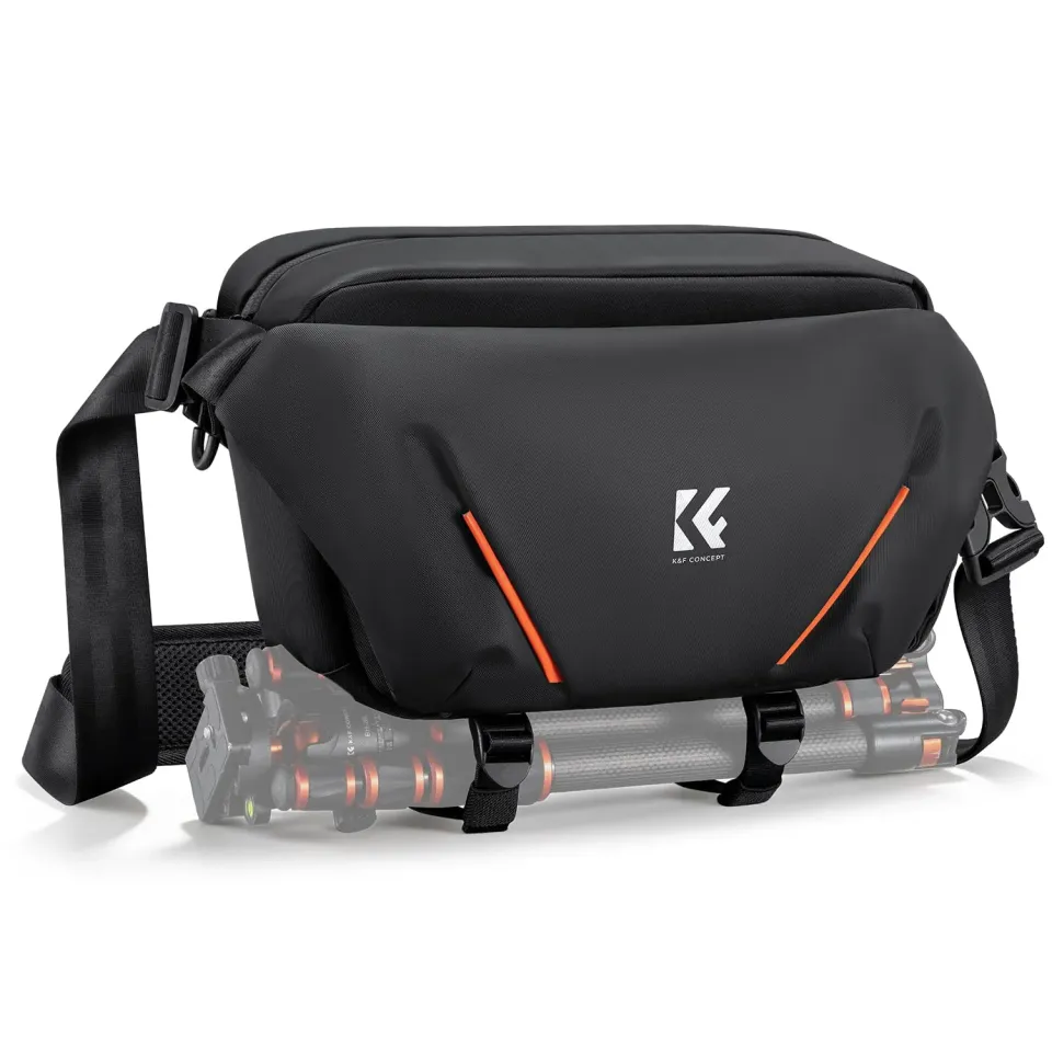 K&F Concept borsa tracolla fotocamera 6L nera divisori