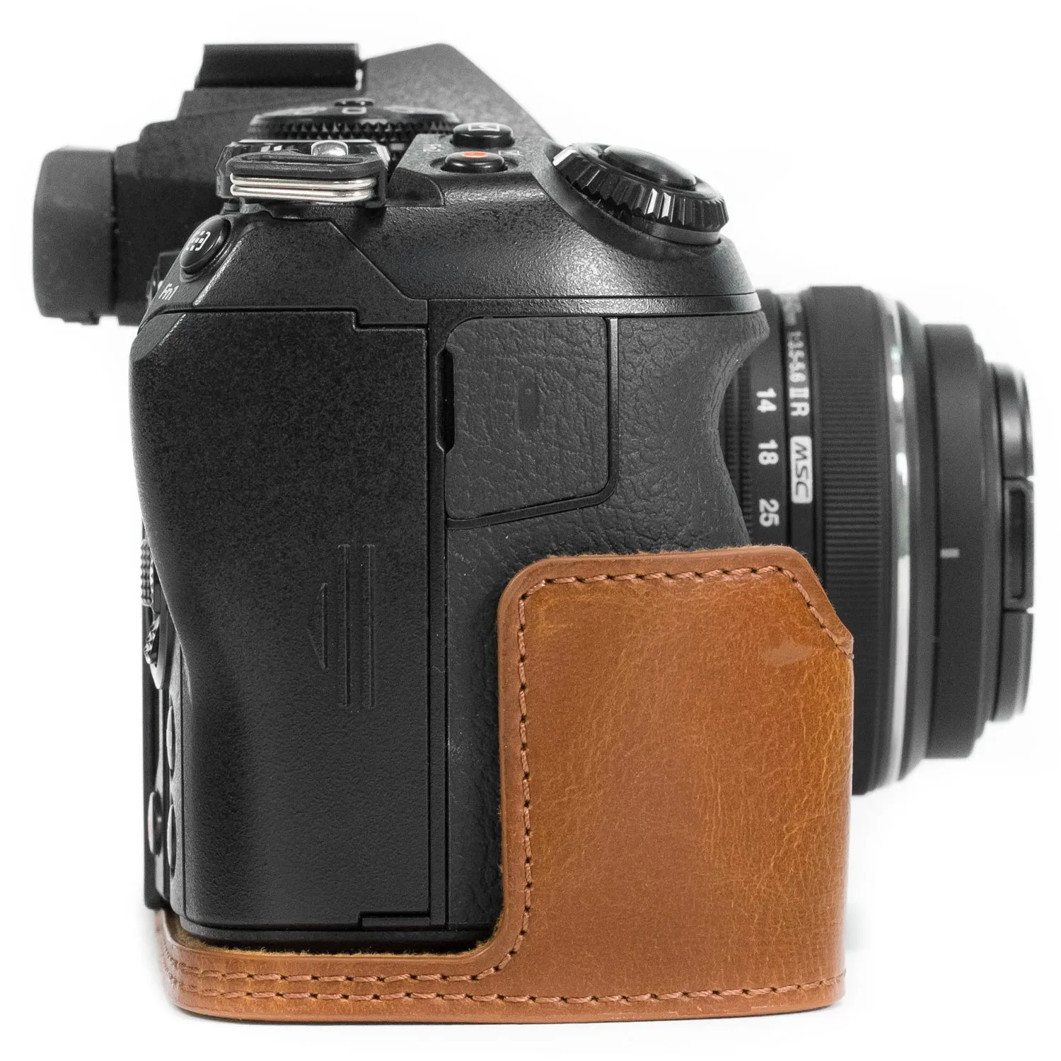 MegaGear Ever Ready Mezza Custodia Pelle Olympus OM-D E-M1 Nero