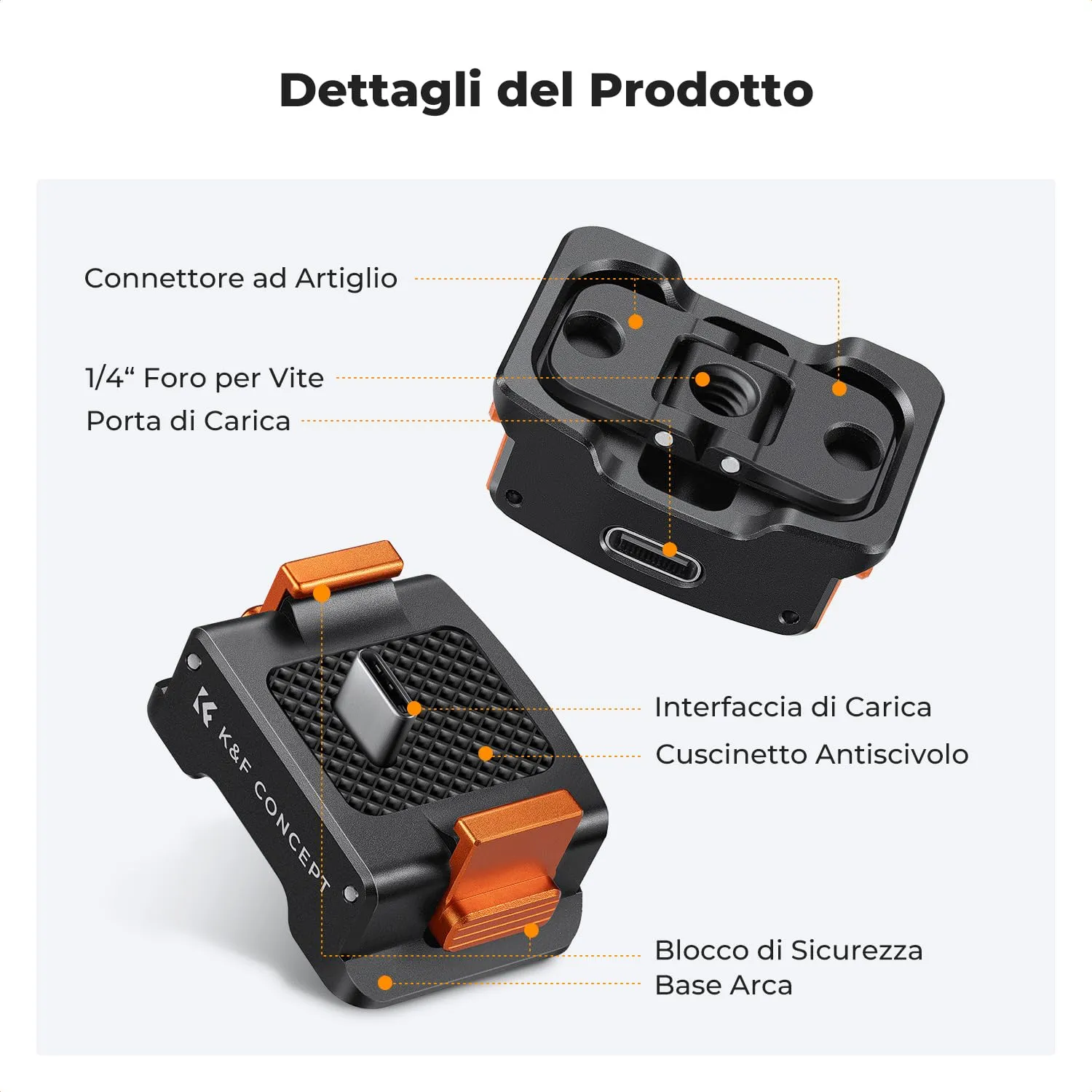 K&F Concept base ricarica alluminio per DJI Osmo Pocket 3