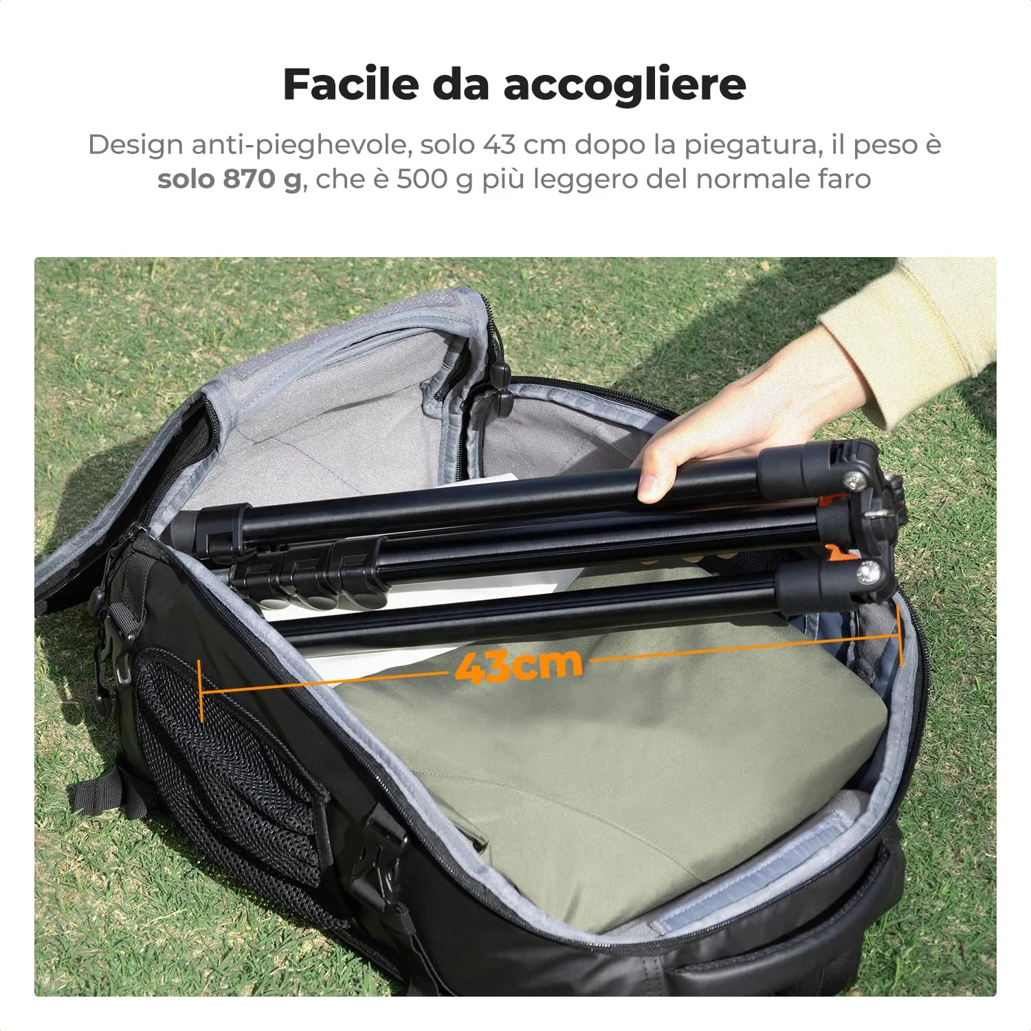 K&F Concept treppiede luce alluminio 2m vite 1/4"