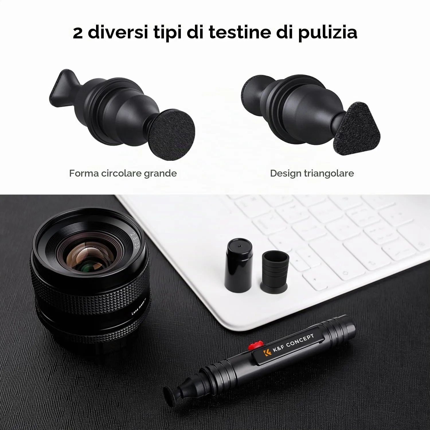 K&F Concept Penna Pulizia Lenti Carbonio spazzola