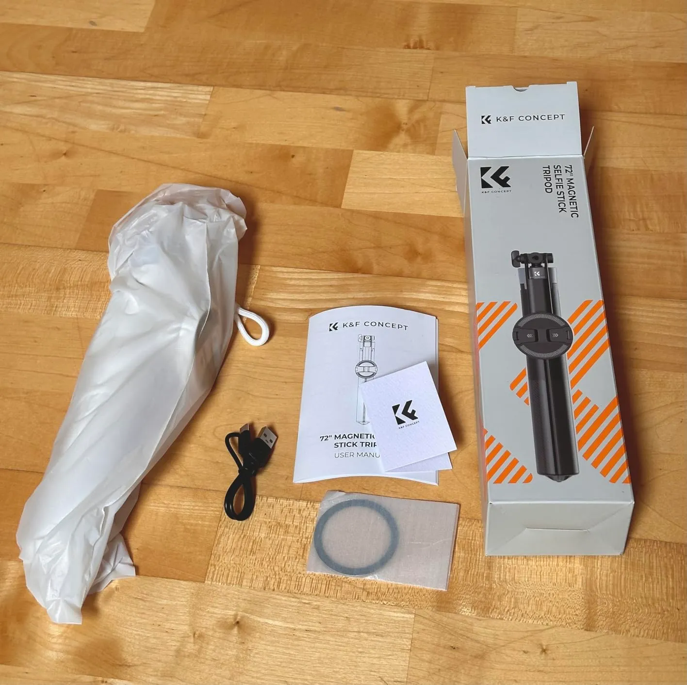 K&F Concept Treppiede Magnetico 3-in-1 Selfie Stick Nero 180cm Bluetooth