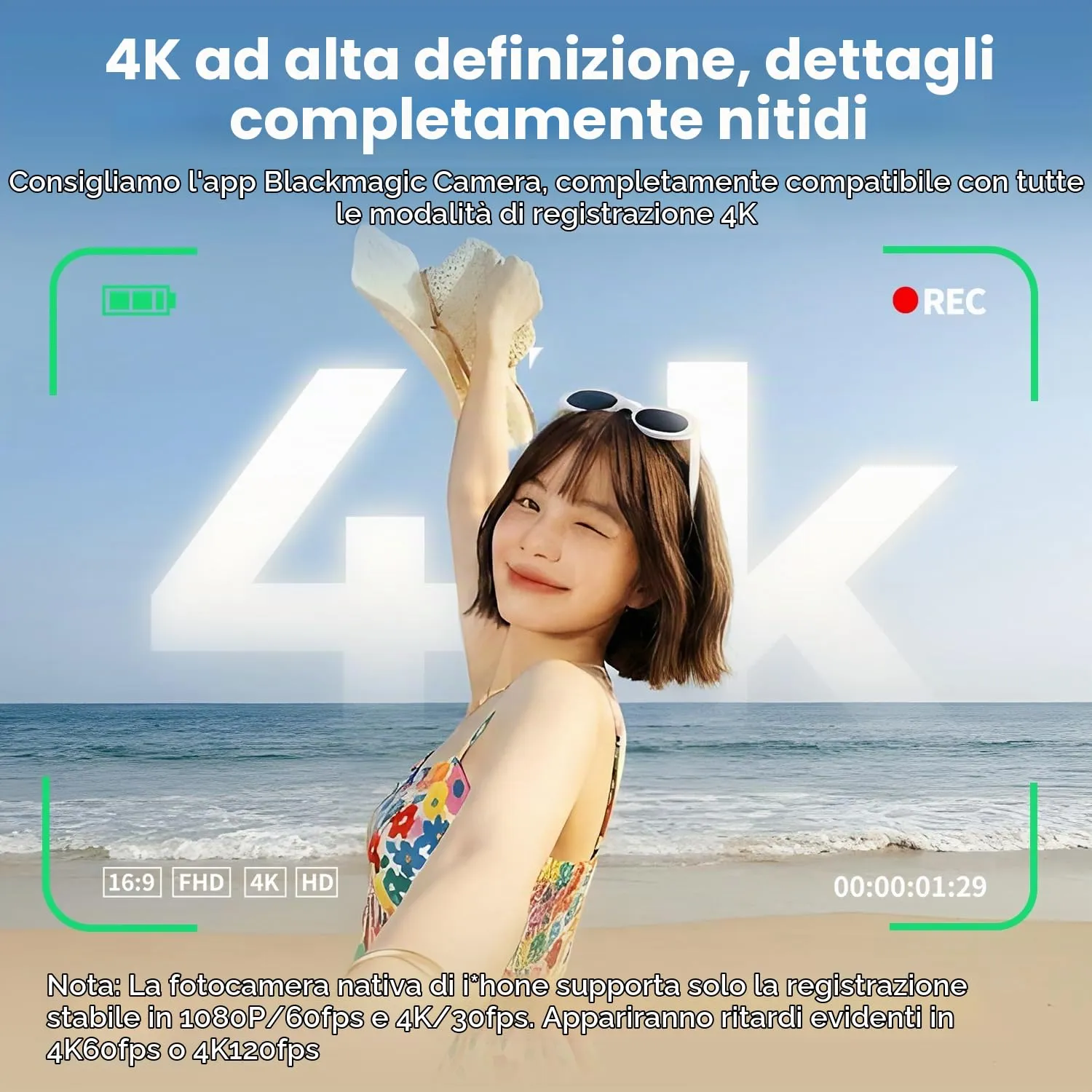 K&F Concept schermo selfie 5" monitor magnetico wireless 4K