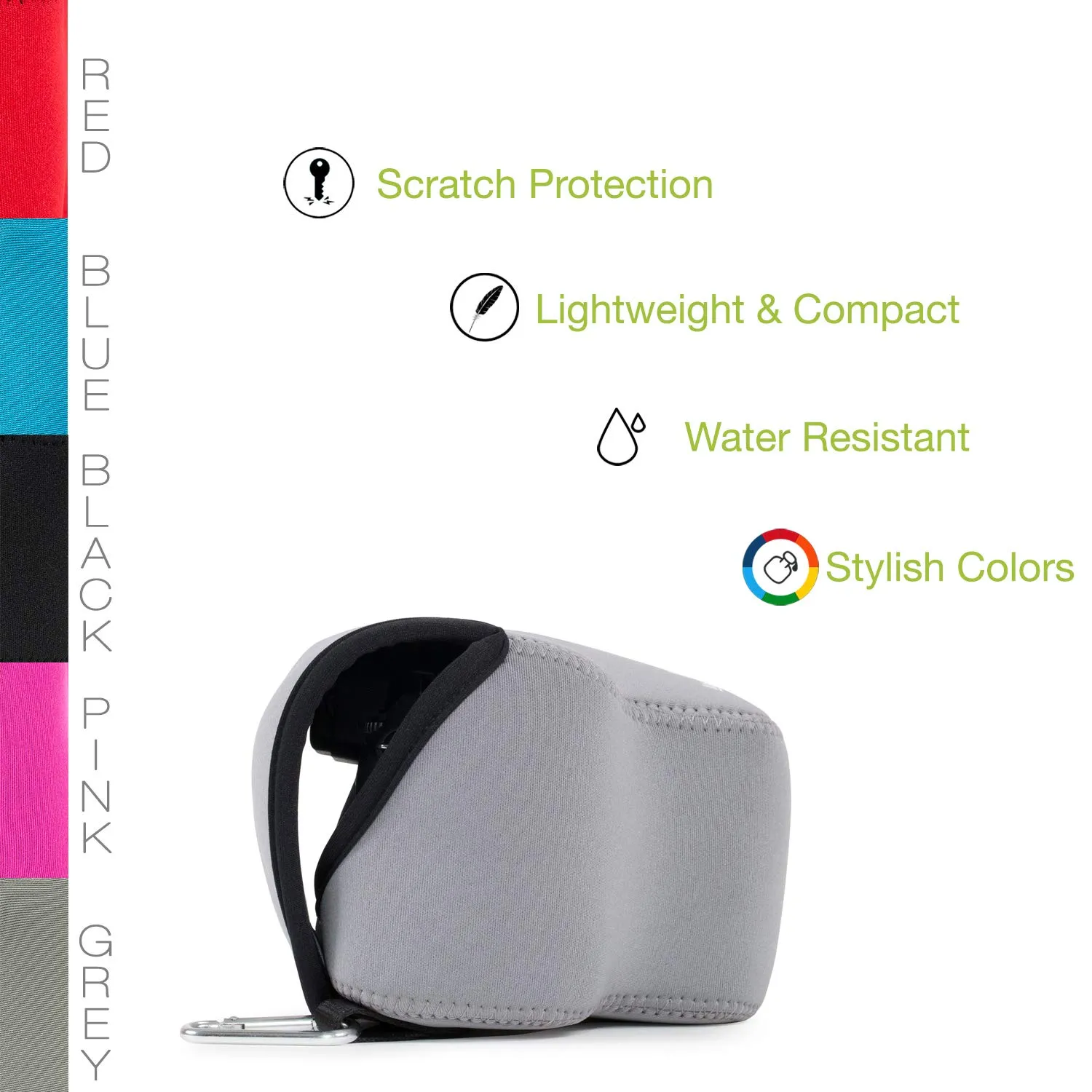 MegaGear MG628 Custodia Neoprene Panasonic FZ300 grigio