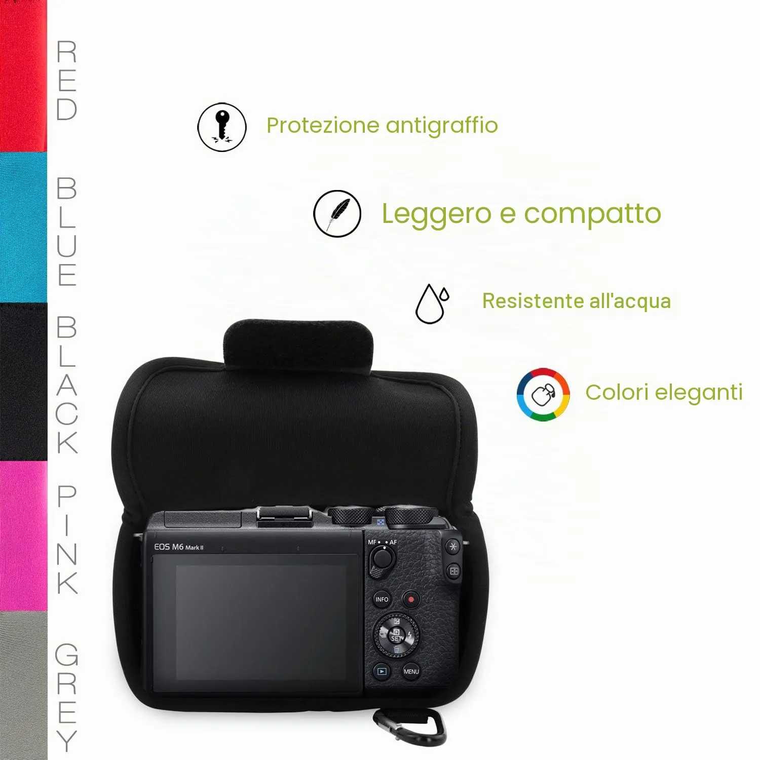MegaGear MG1753 Custodia neoprene Canon EOS M6 Mark II nero