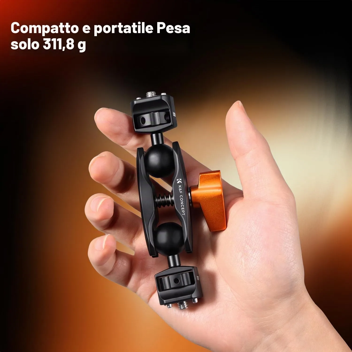 K&F Concept MS14 Braccio Magico Universale 1/4" Doppio