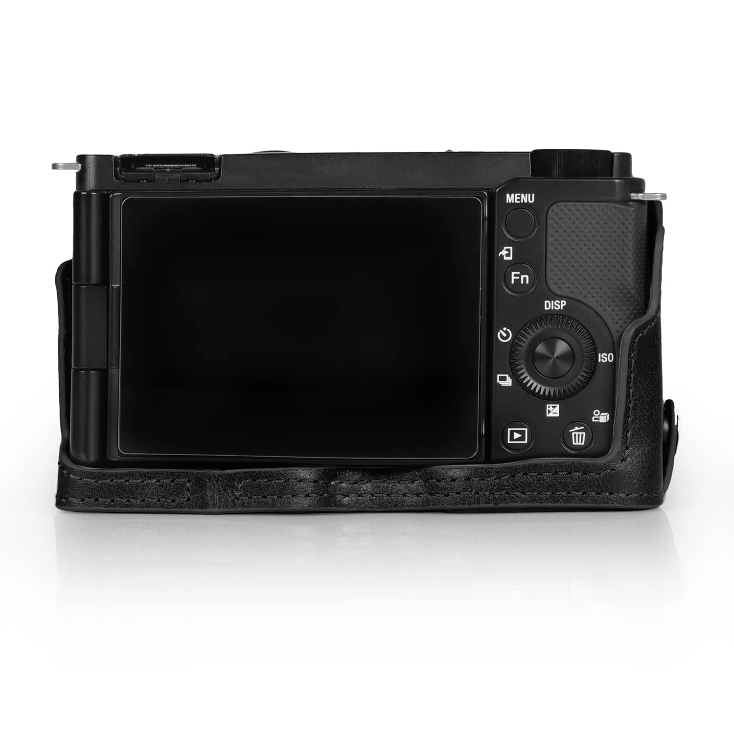 MegaGear Ever Ready mezza custodia Sony ZV-E10 nero vera pelle