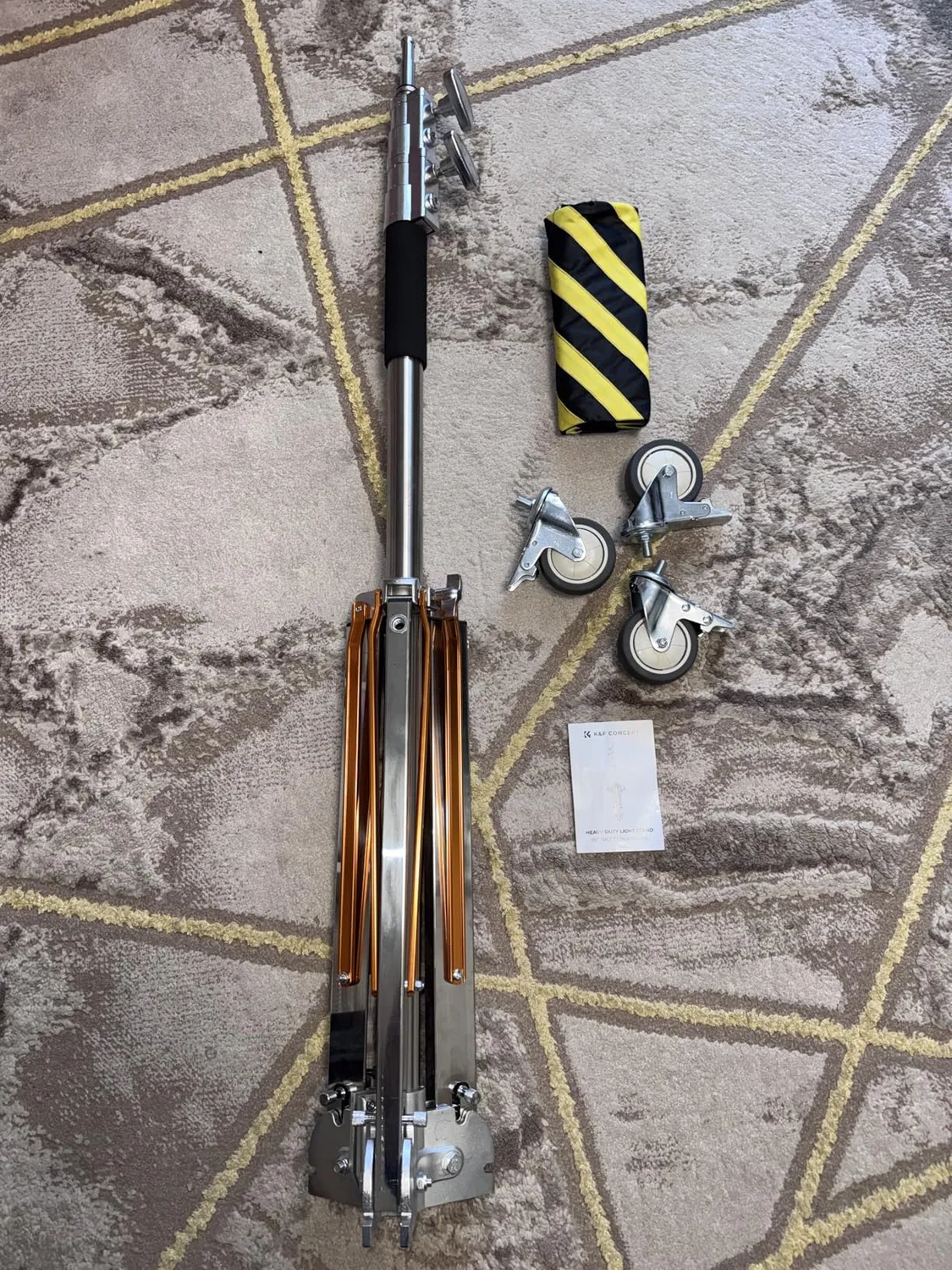 K&F Concept 330cm stativo luci acciaio con ruote 30kg