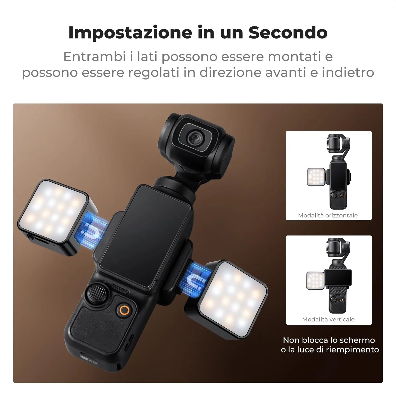 K&F Concept luce magnetica DJI Osmo Pocket 3 LED CRI 95