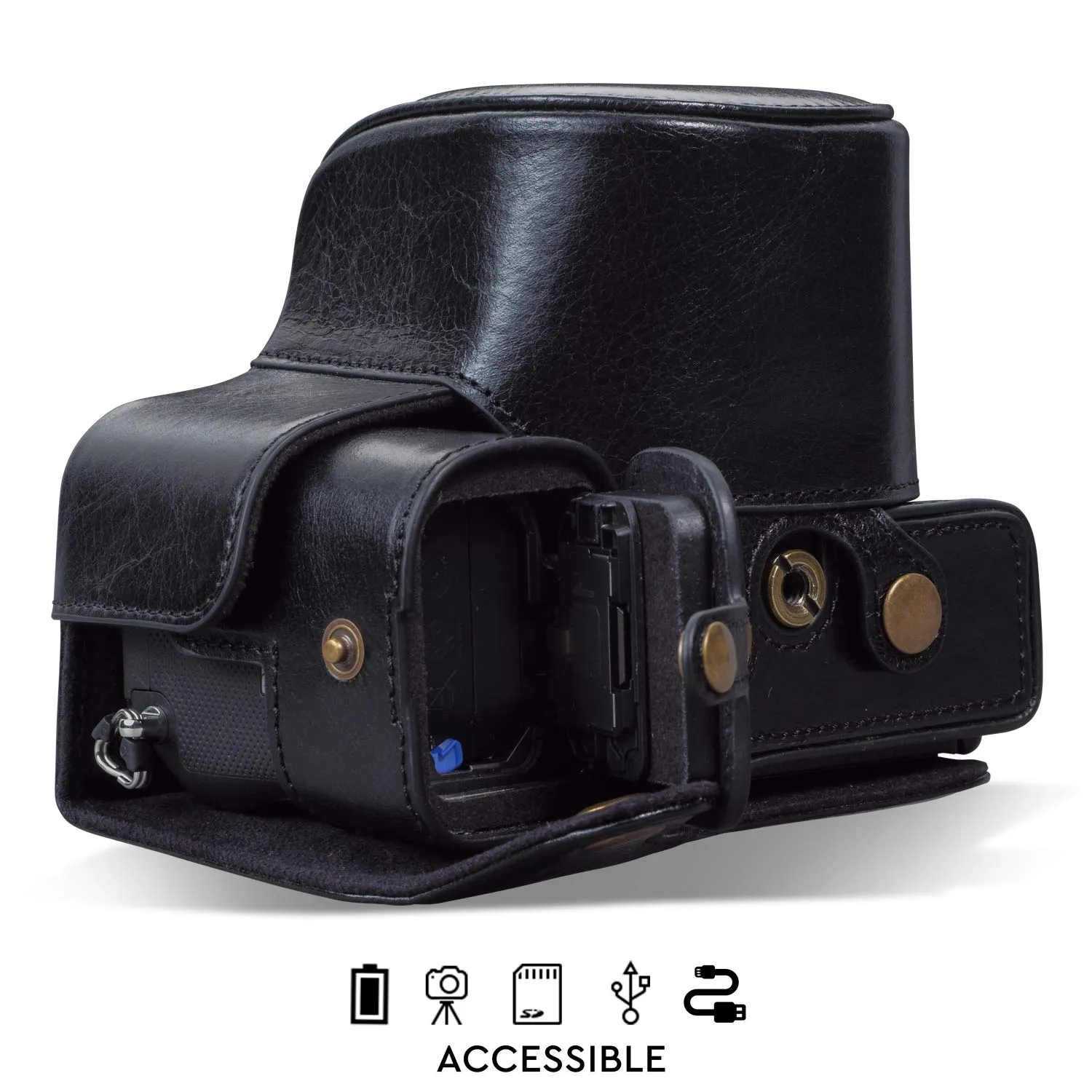 MegaGear MG1952 Sony A7C custodia pelle nera