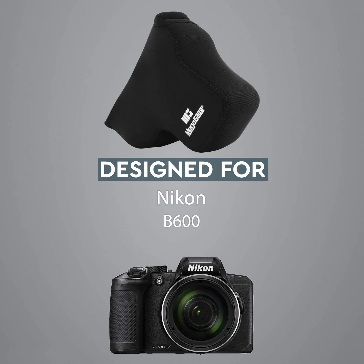 MegaGear MG1669 custodia neoprene Nikon B600 nera antiurto