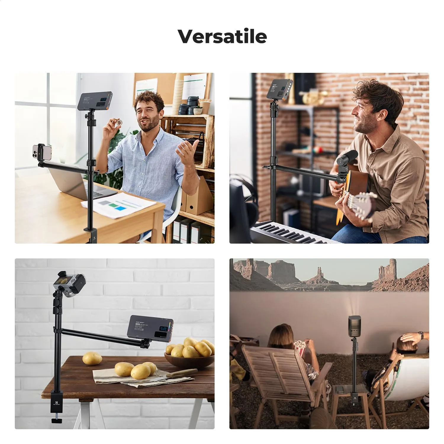 K&F Concept supporto tavolo fotocamera braccio 35 cm alluminio
