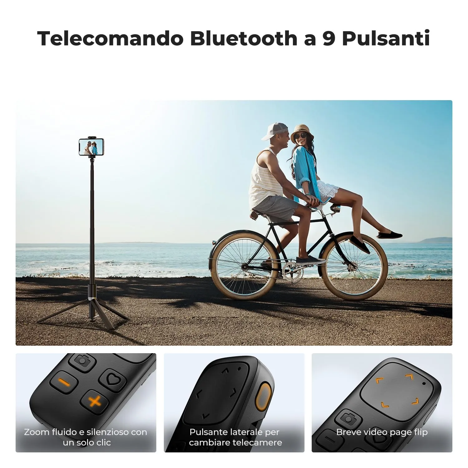K&F Concept Bastone Selfie Treppiede 175cm Nero