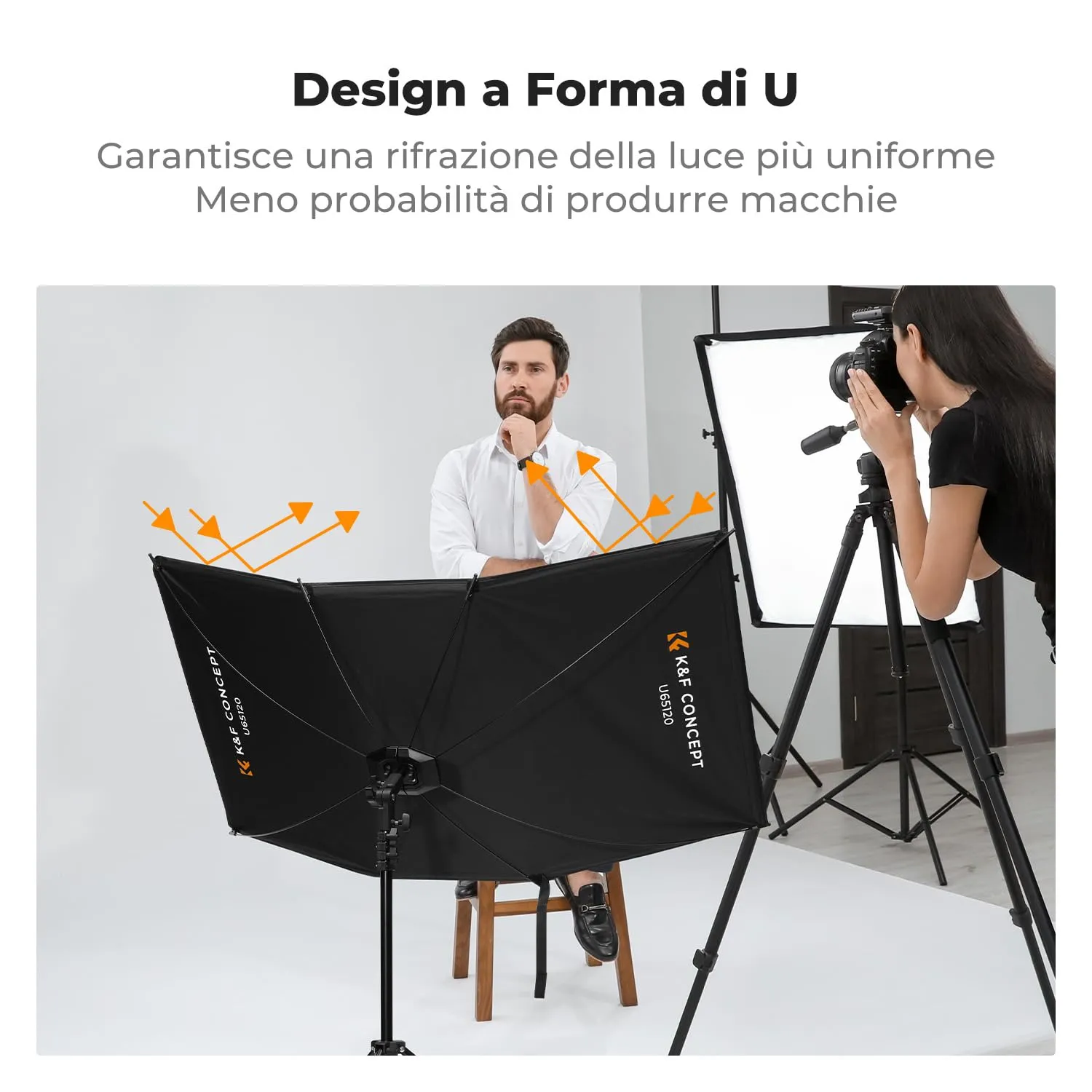 K&F Concept Riflettore Curvo 123x65cm con treppiede