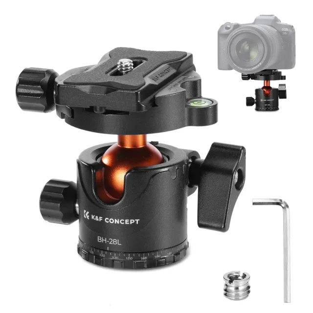 K&F Concept KF-28 Testa a Sfera 28mm Nera 10kg