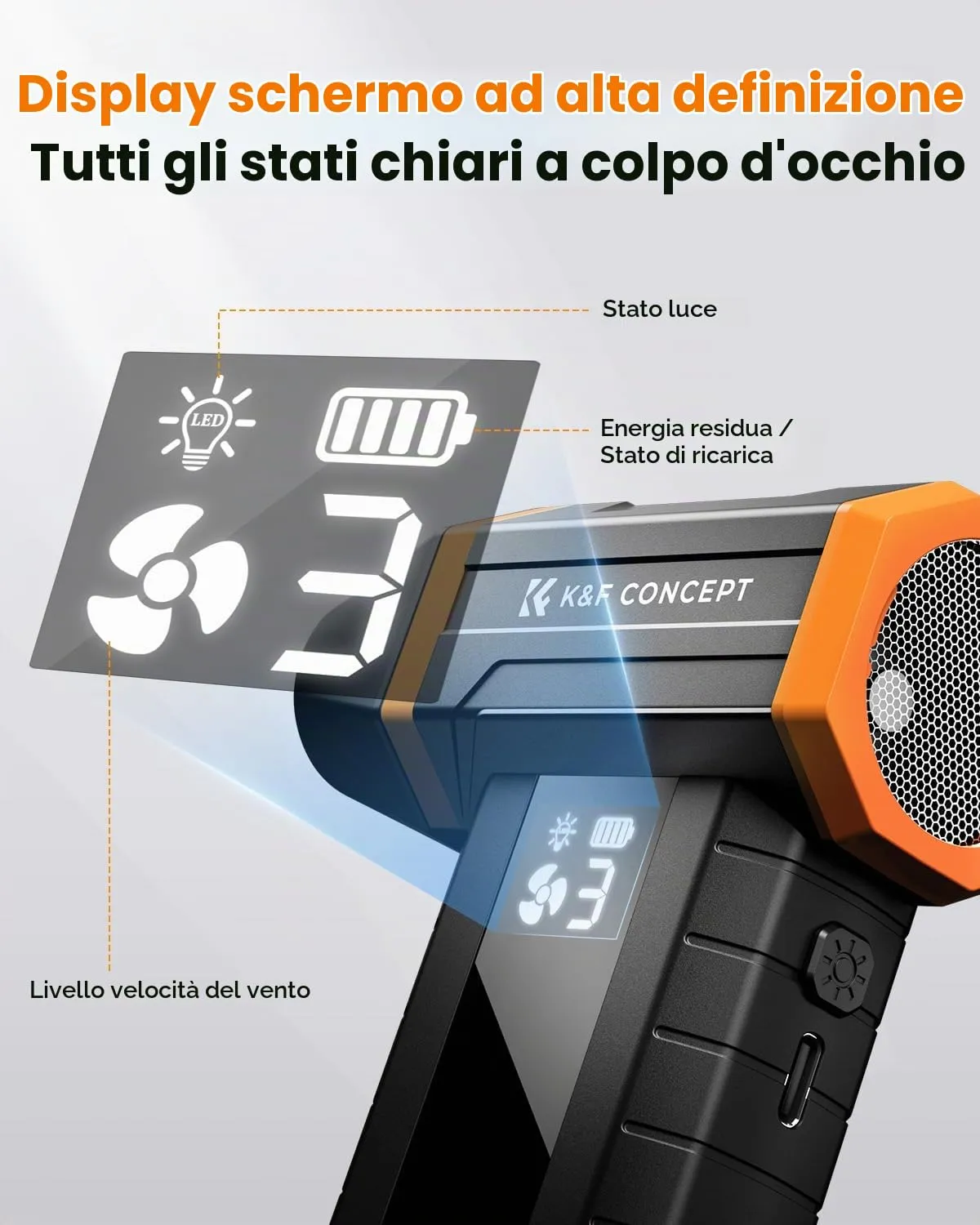 K&F Concept 2in1 soffiatore aspiratore elettrico 350000RPM