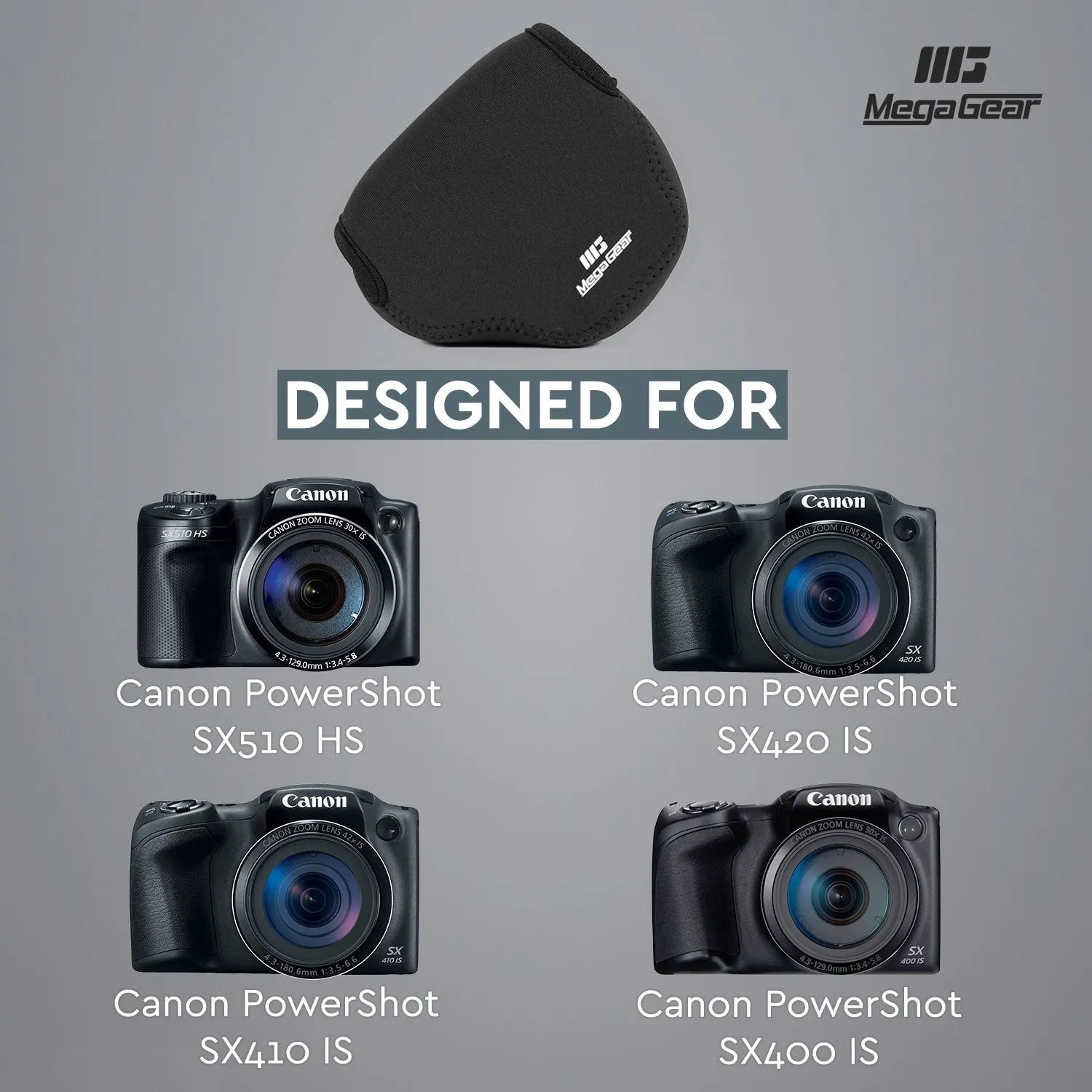 MegaGear Custodia Neoprene Canon PowerShot SX Nera