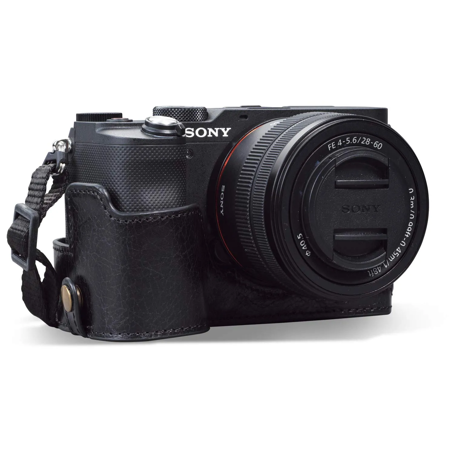 MegaGear custodia Sony Alpha 7C vera pelle marrone half-case