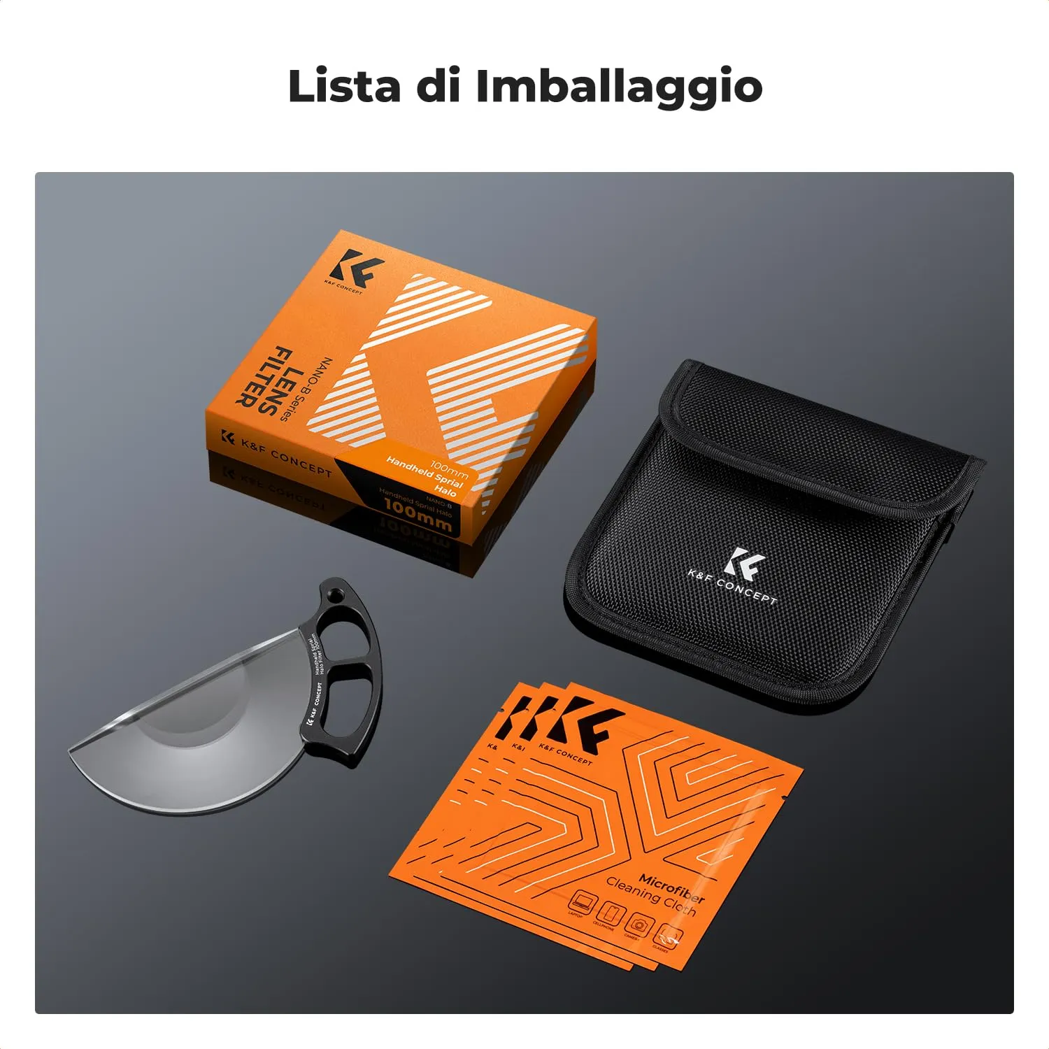 K&F Concept Nano-Bacis filtro halo spirale 100mm manuale