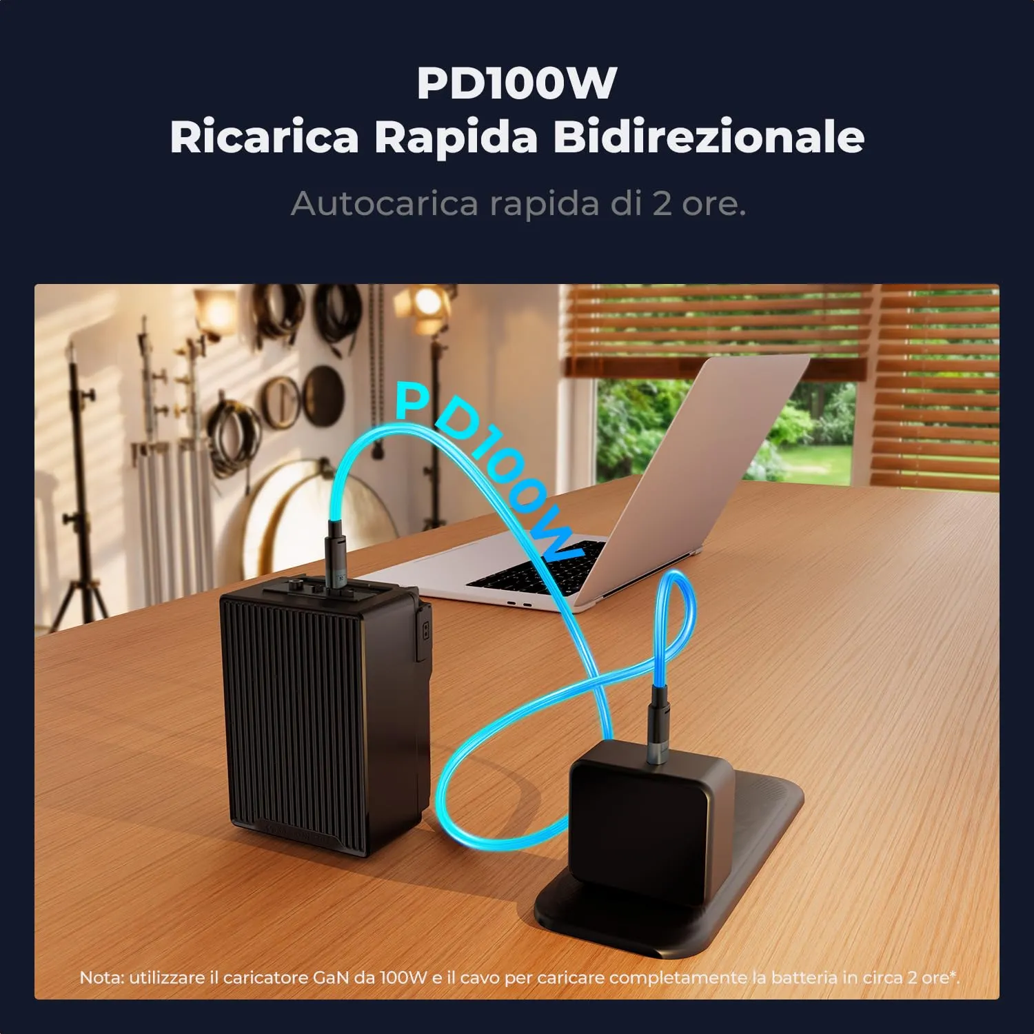 Concept Batteria V-Mount 99Wh 6700mAh PD 100W con D-Tap