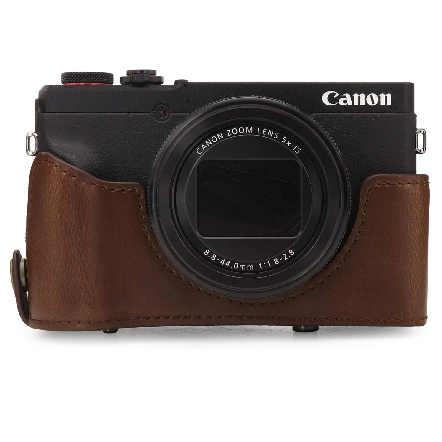 MegaGear Ever Ready custodia Canon G5 X Mark II marrone finta pelle