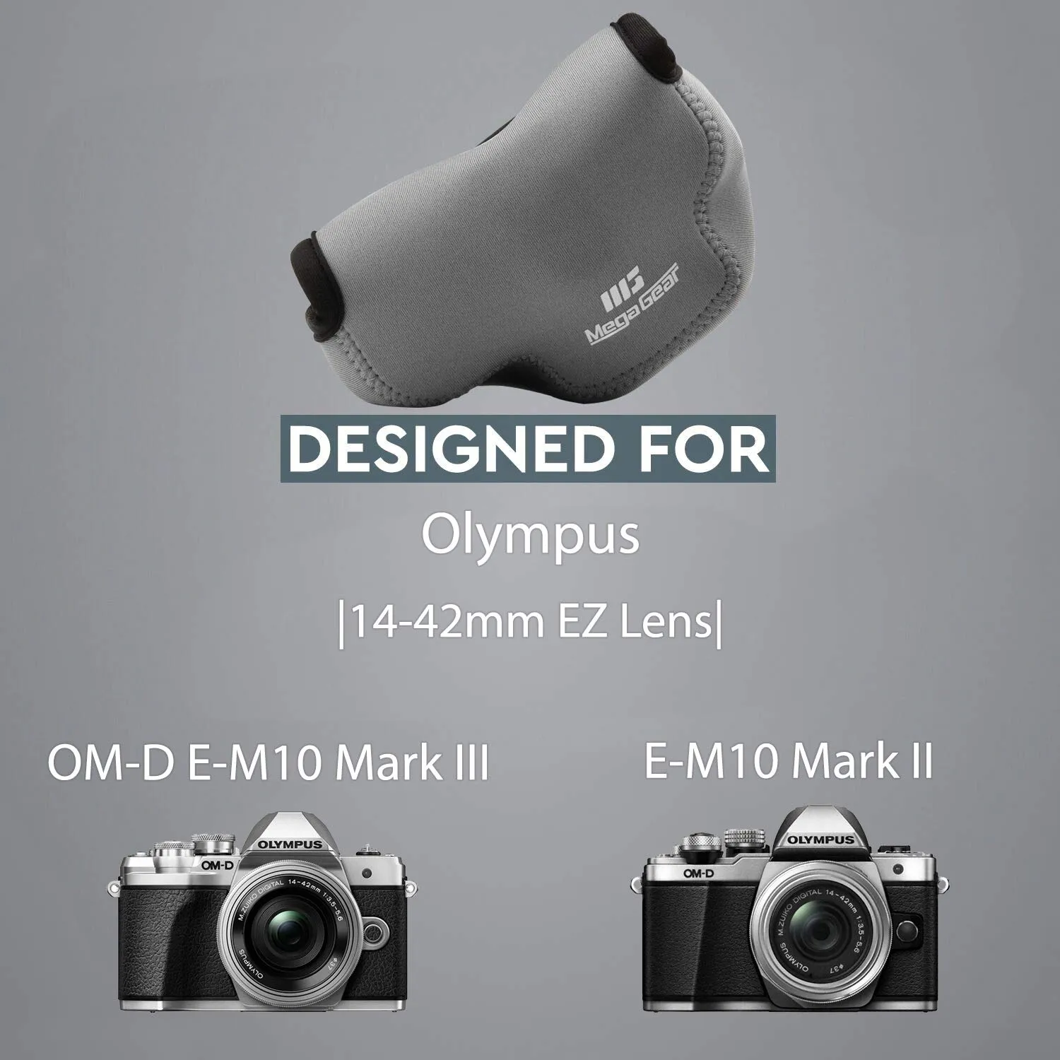 MegaGear MG1357 Olympus E-M10 custodia neoprene grigio