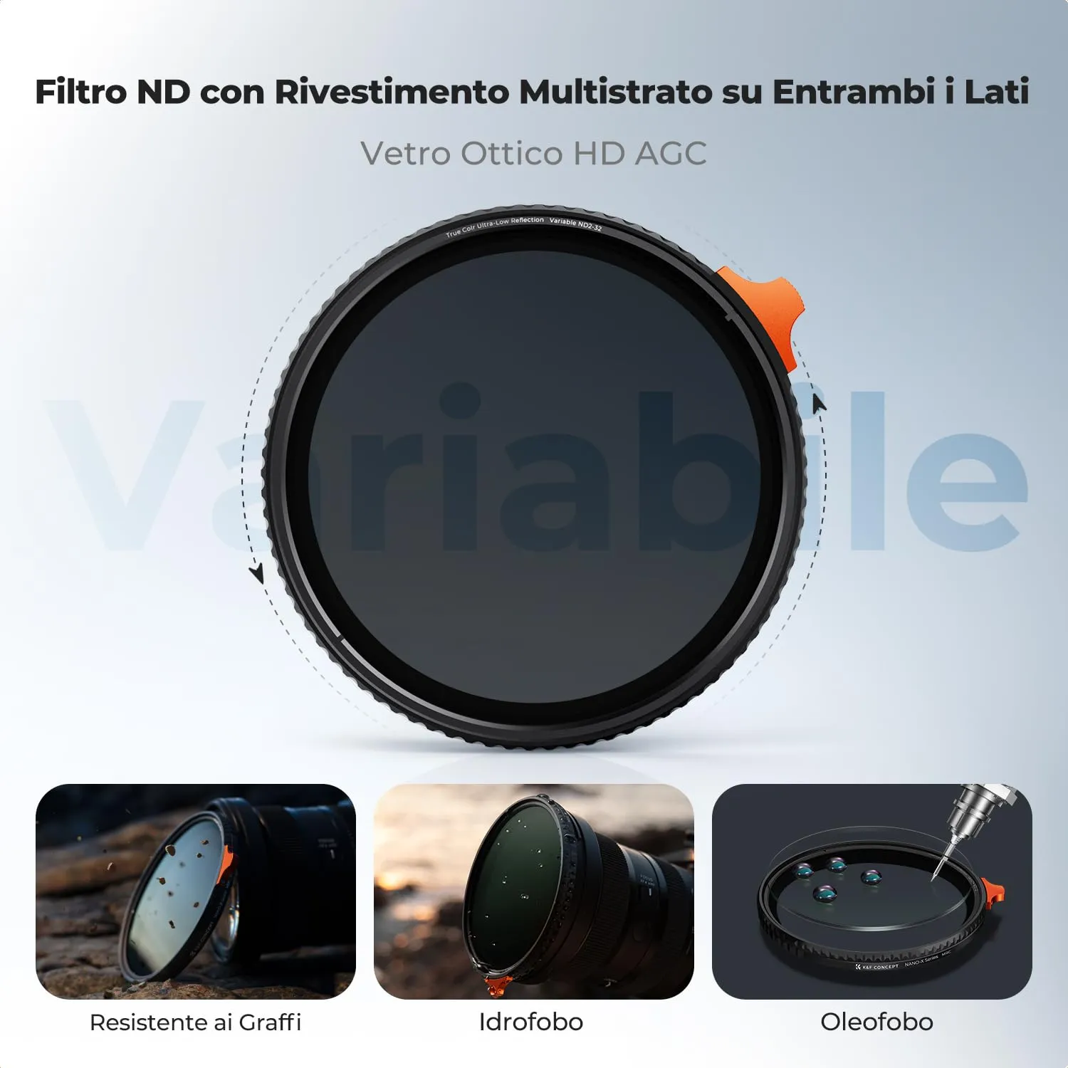 K&F Concept Nano-Xcel Filtro ND2-32 67mm True Color Video