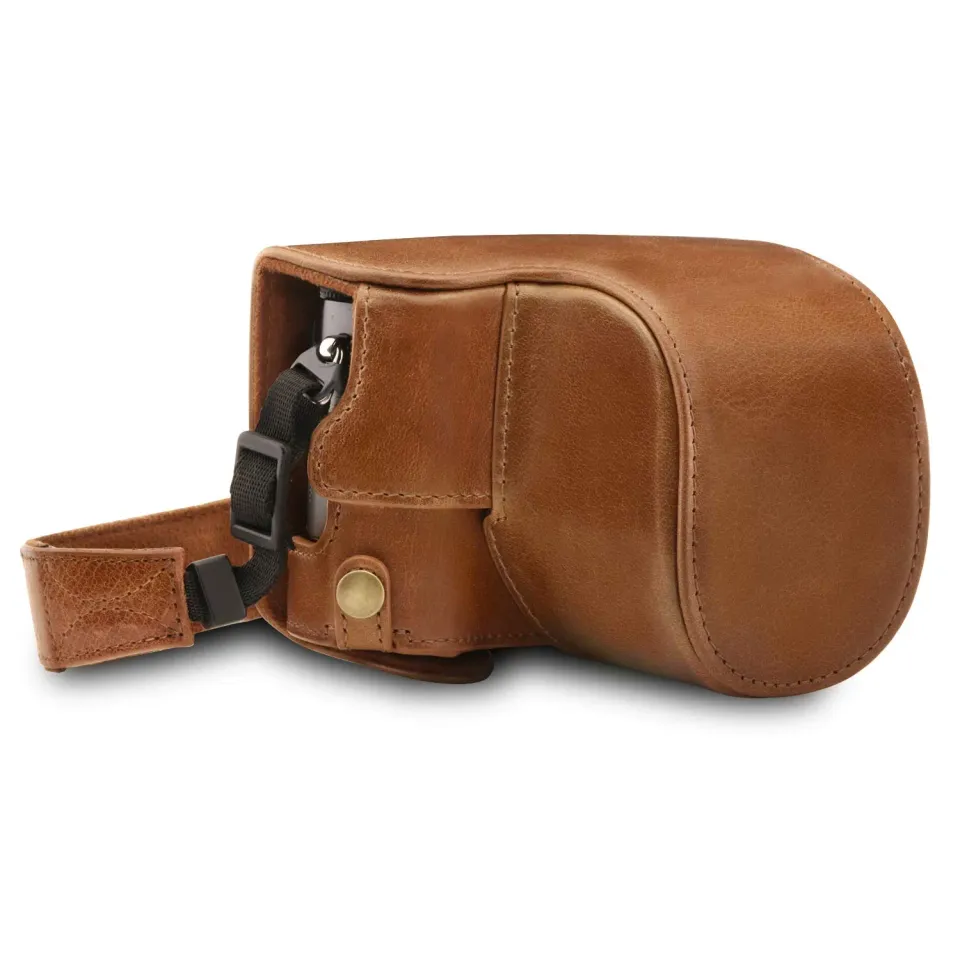 MegaGear Ever Ready LX100 II Custodia Pelle Marrone Vera