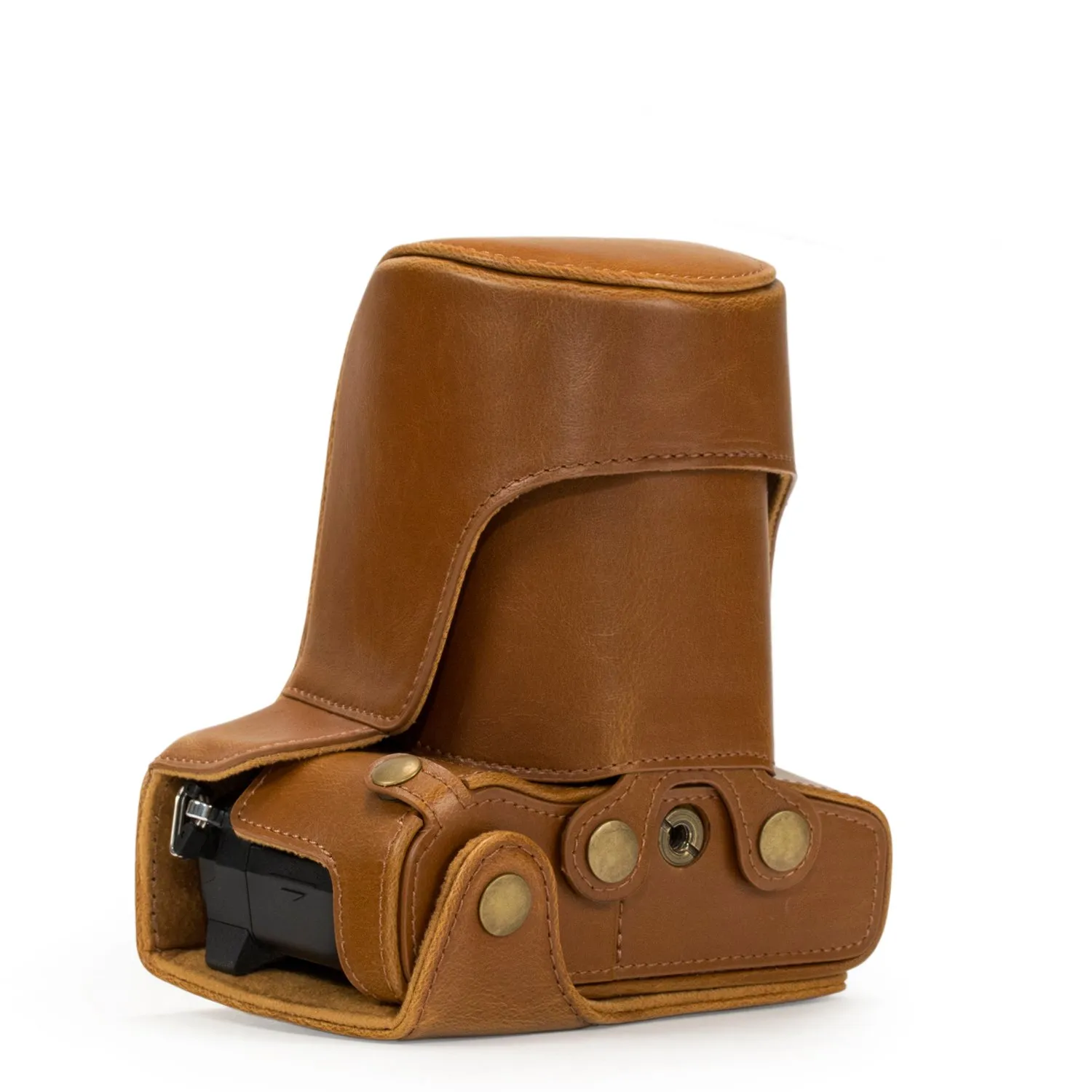 MegaGear MG992 E-M5 II custodia pelle marrone chiaro