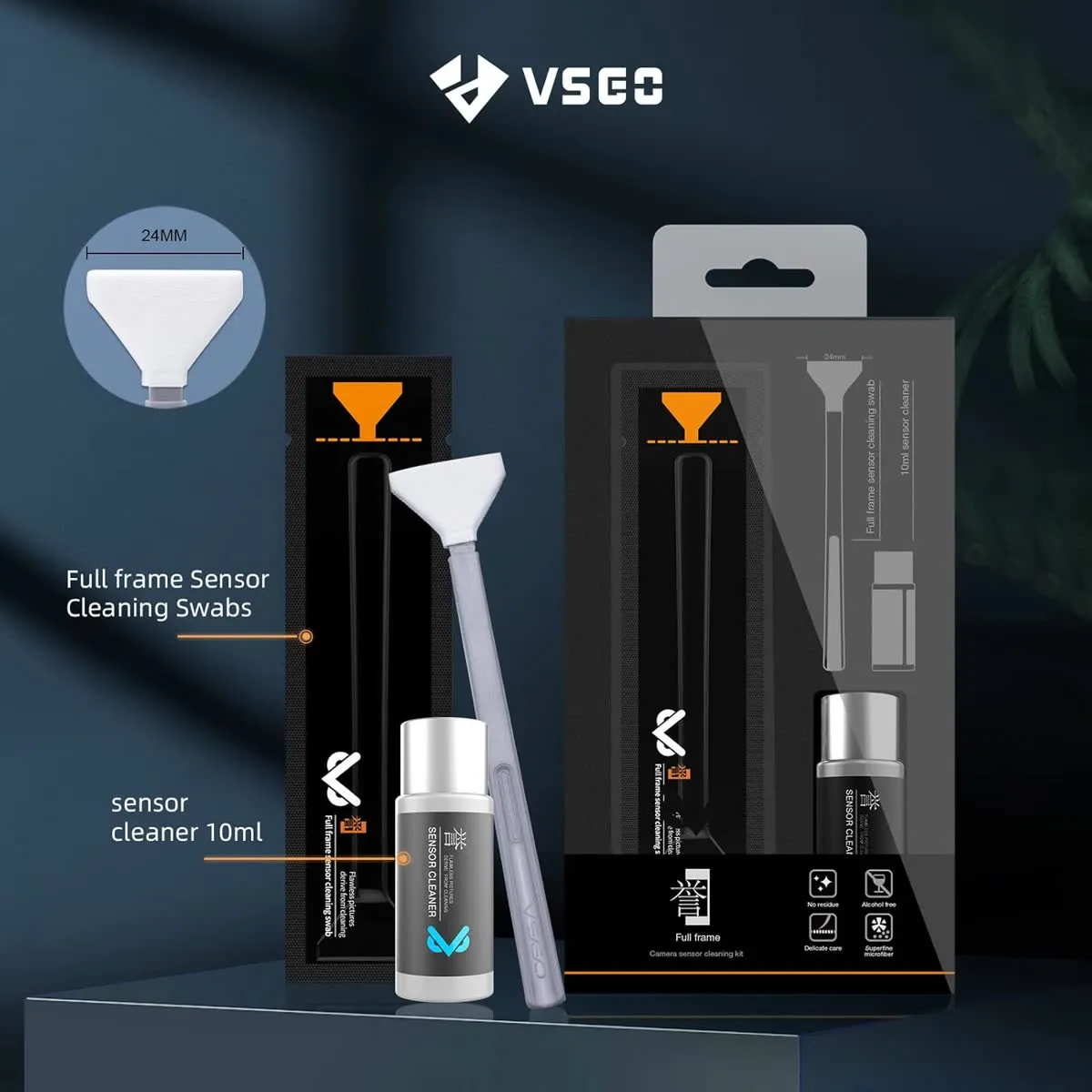 VSGO VS-S03E kit pulizia sensore full-frame 24 mm 12 pezzi