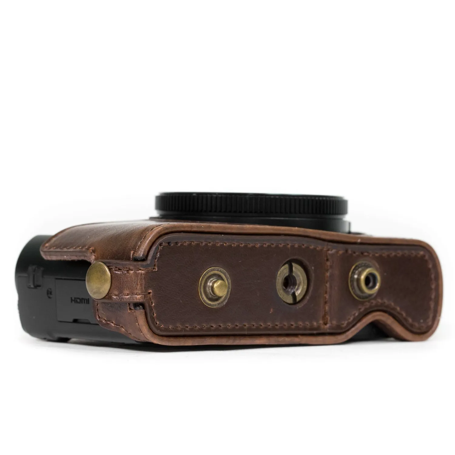 MegaGear MG1133 custodia pelle Lumix LX10 marrone scuro