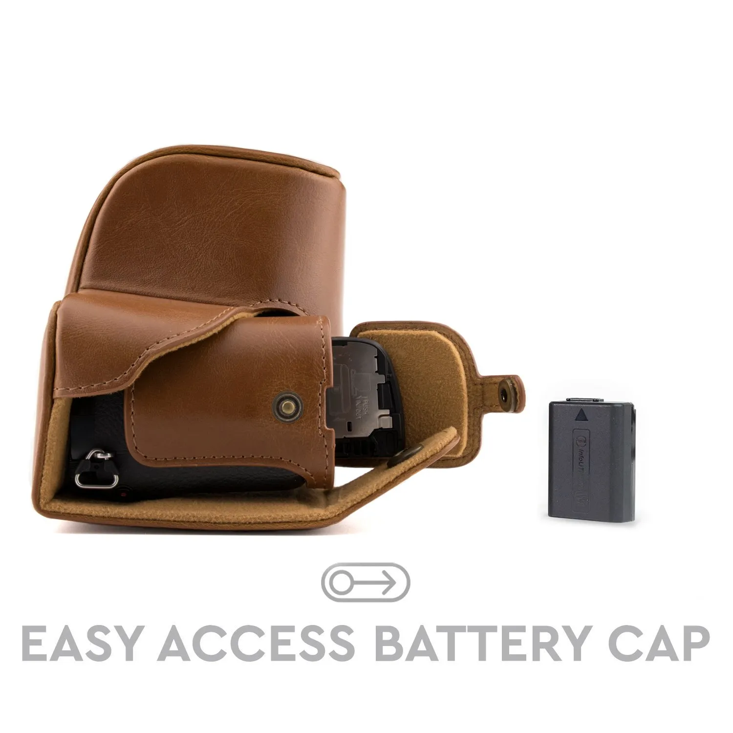 MegaGear Ever Ready MG986 custodia fotocamera marrone chiaro finta pelle