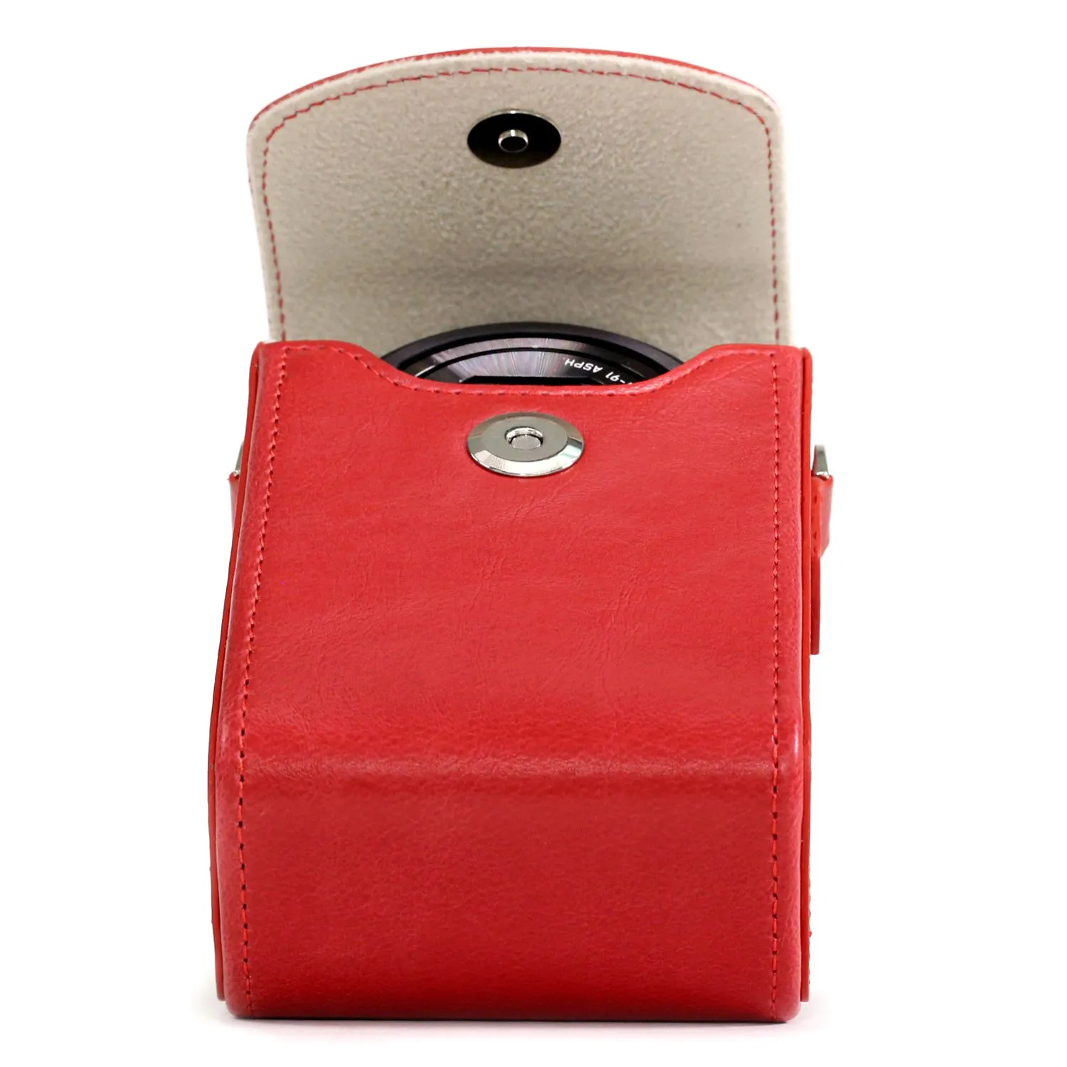 MegaGear MG1431 Lumix ZS200 custodia pelle rossa