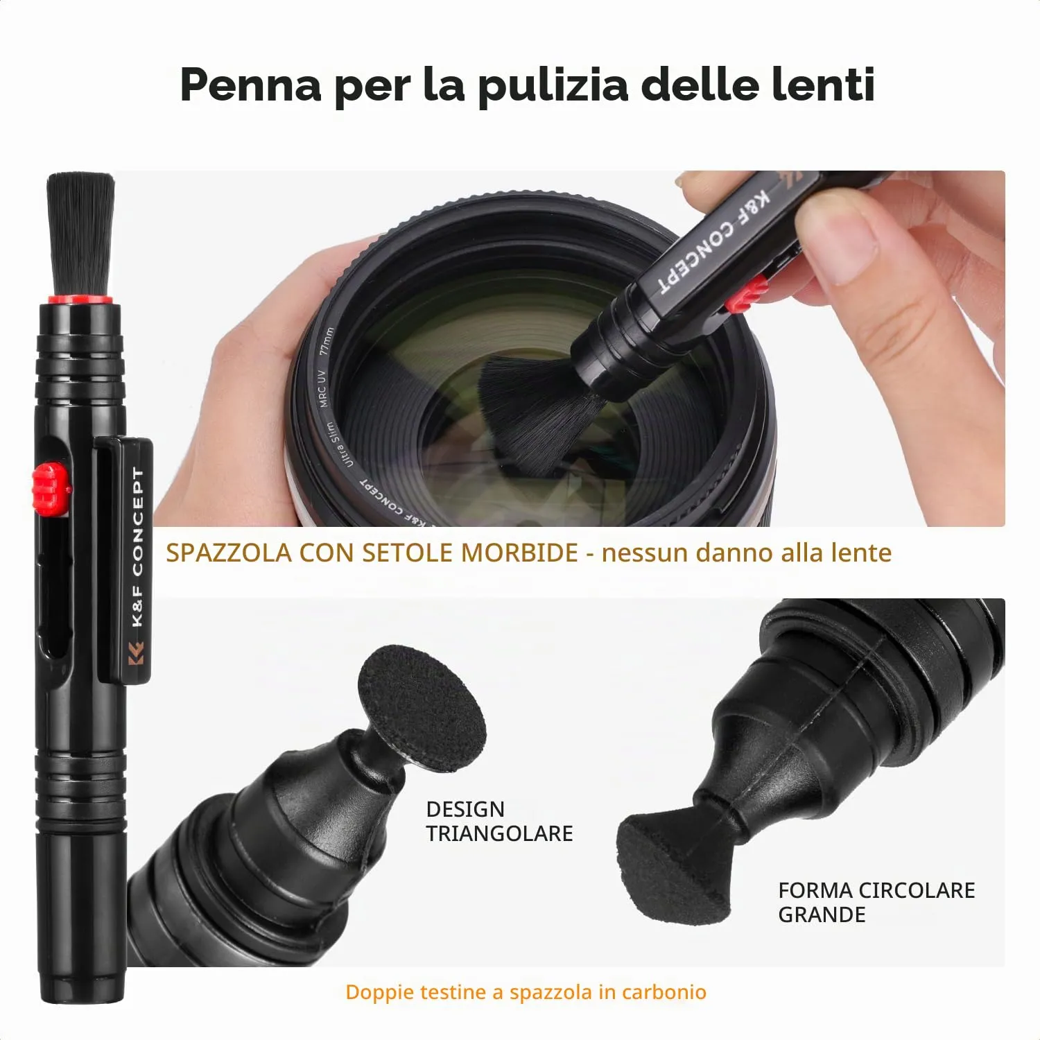 K&F Concept kit pulizia fotocamera 25 in 1 APS-C