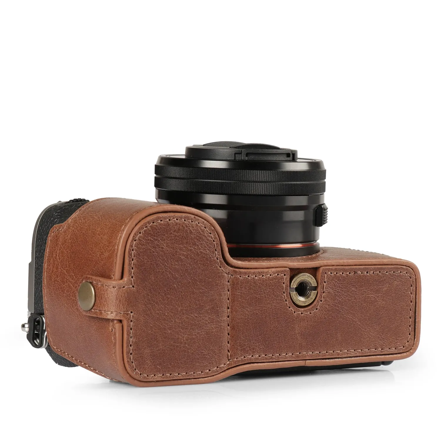 MegaGear custodia pelle Sony A7C II marrone protettiva