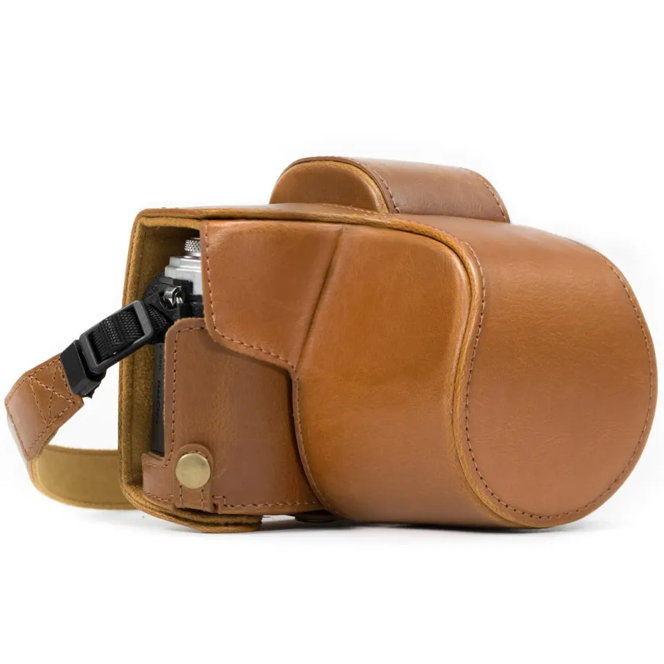MegaGear MG995 Custodia Pelle Olympus E-M10 Mark II Marrone Chiaro