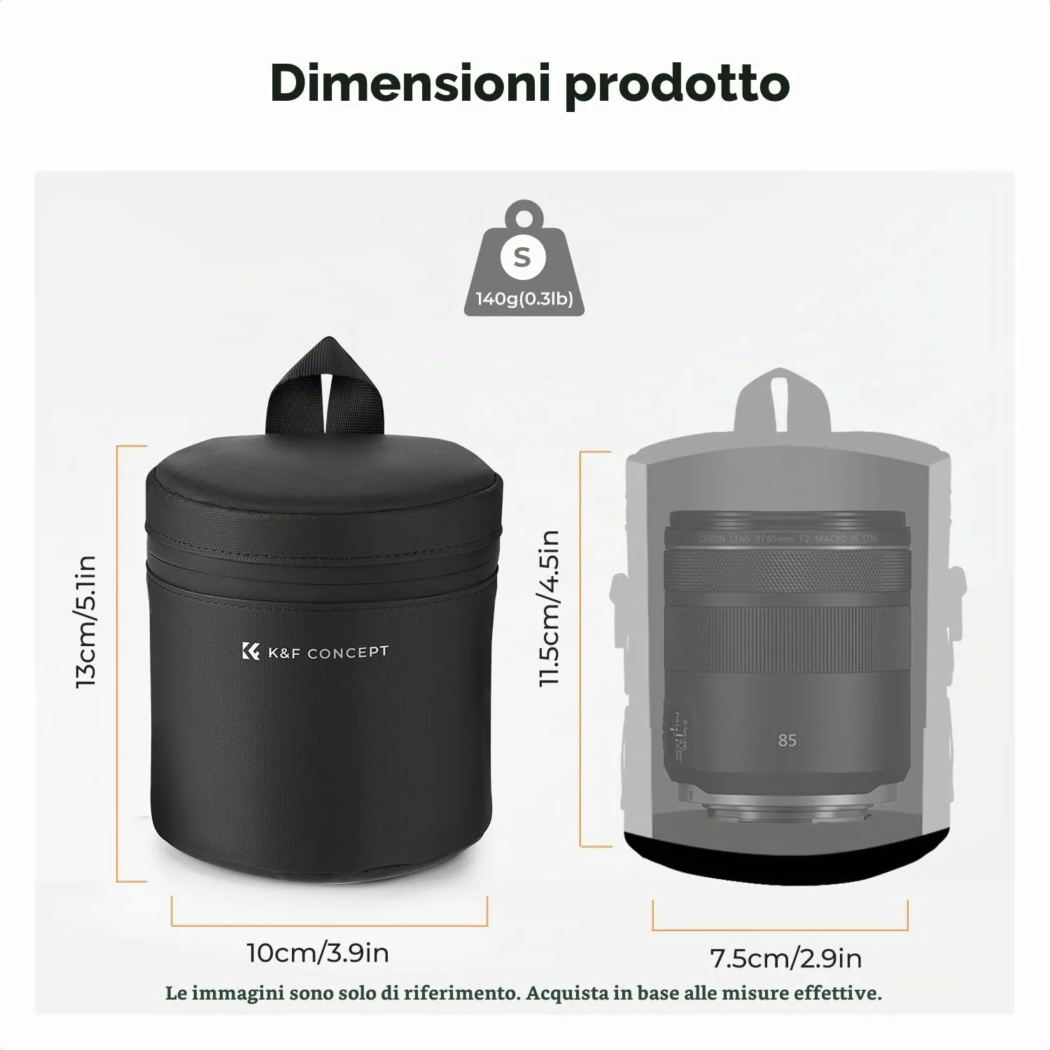 K&F Concept Custodia Obiettivo L Impermeabile Antishock