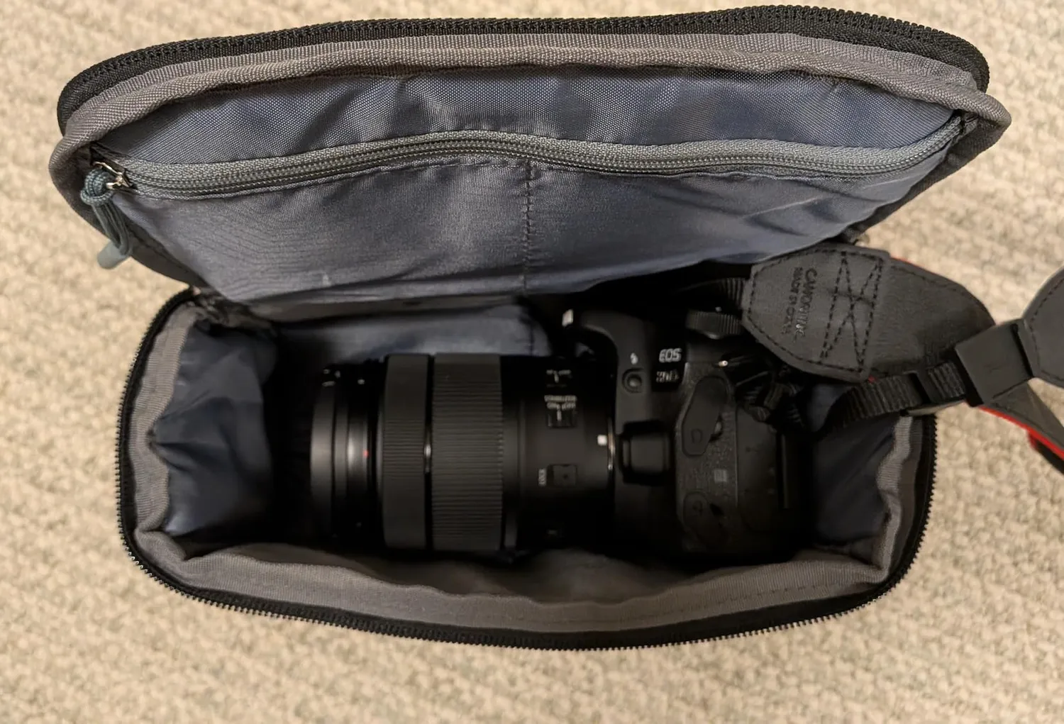 K&F Concept borsa fotocamera tracolla azzurra DSLR mirrorless