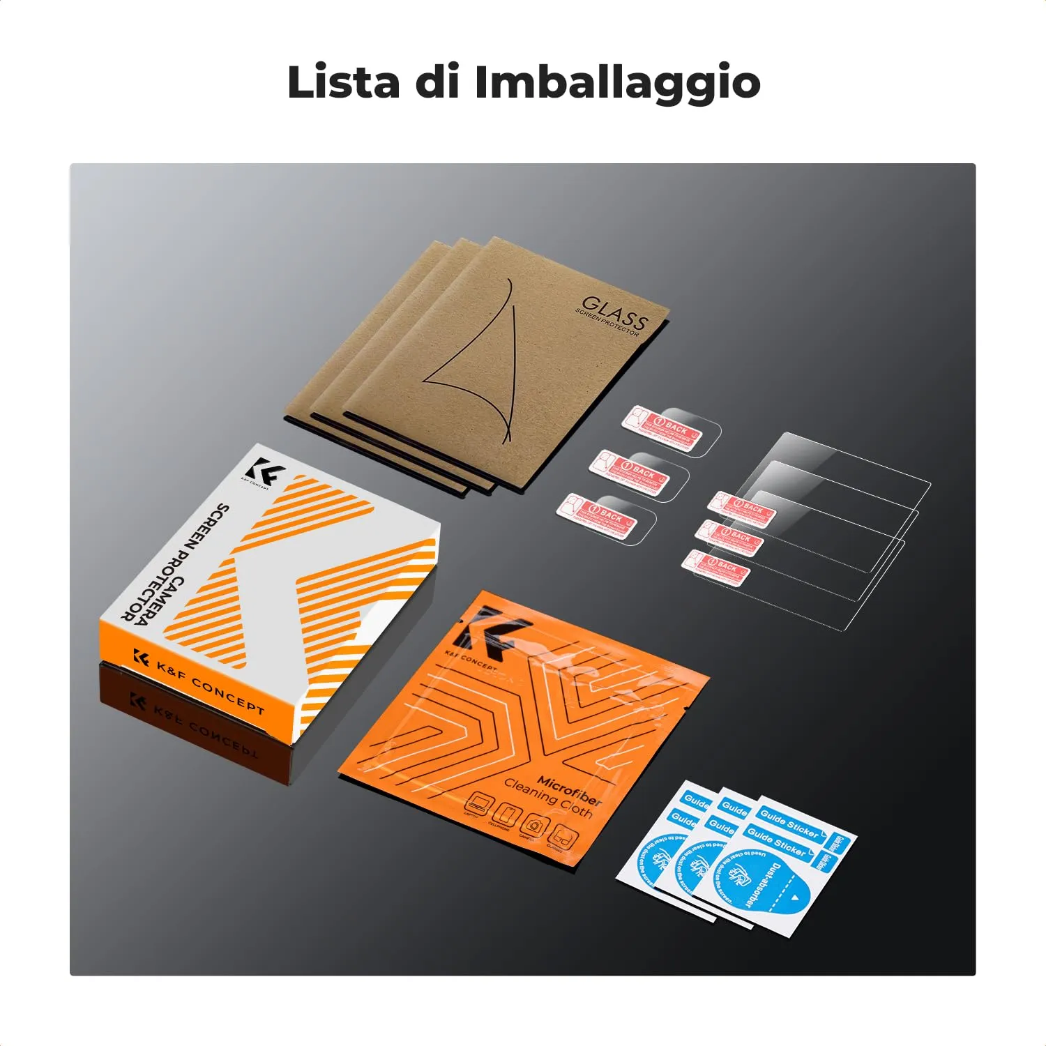 Concept Pellicola Pocket 3/4 Vetro Temperato 9H 3+3 Pezzi