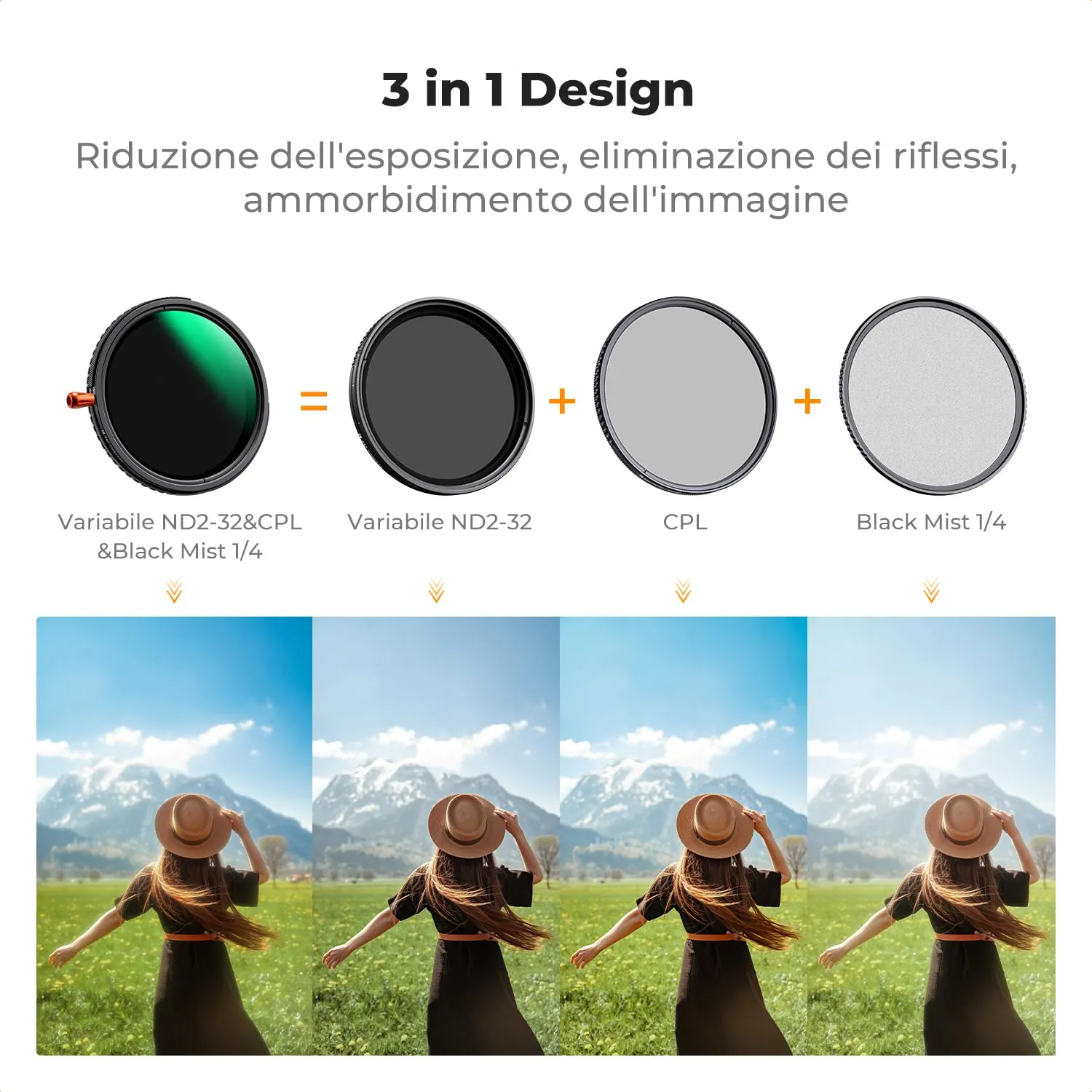 K&F Concept Nano-Xcel Filtro ND2-32 CPL Black Mist 1/4 67mm
