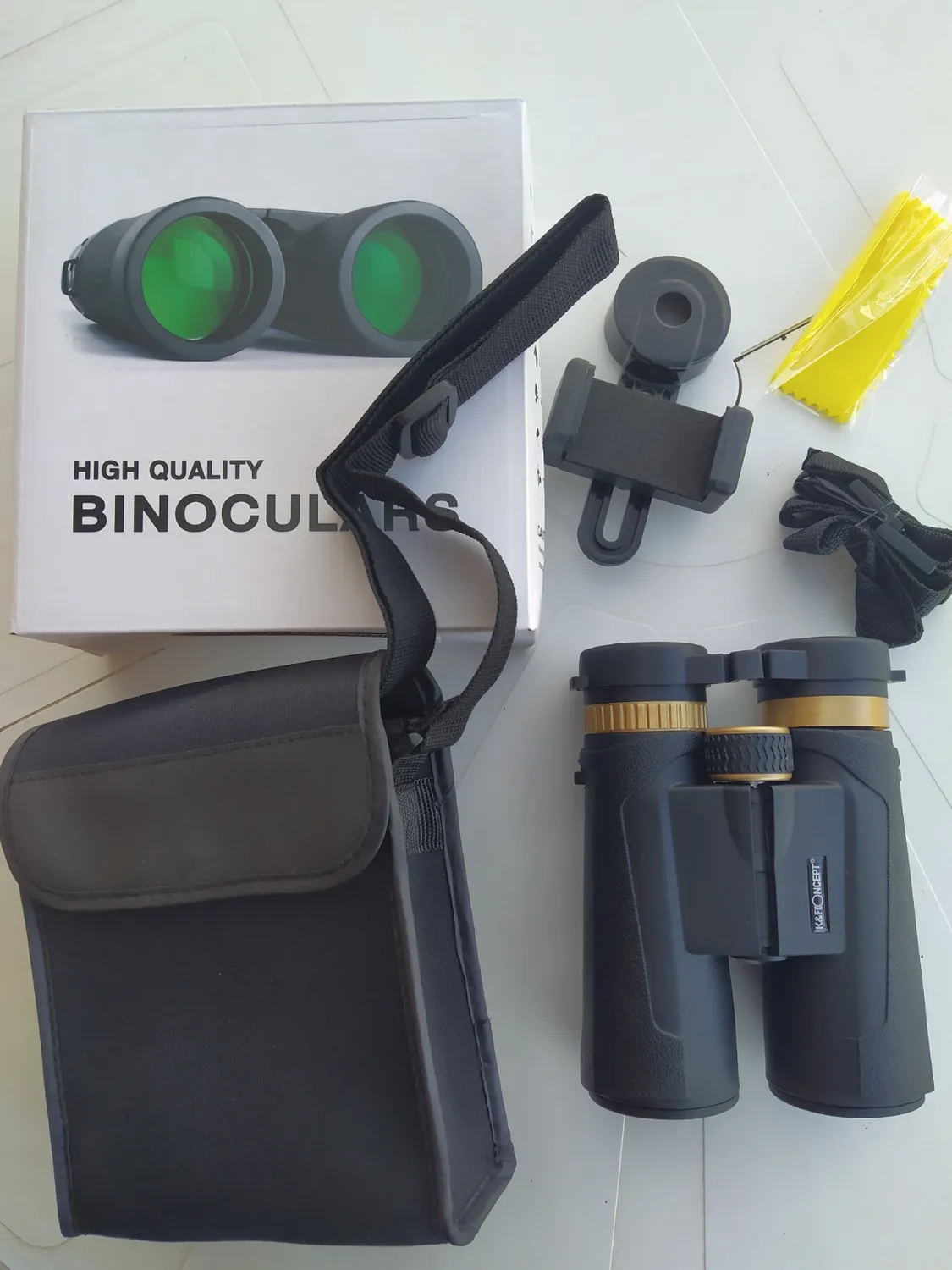 K&F Concept 12x42 binocolo professionale con clip telefono