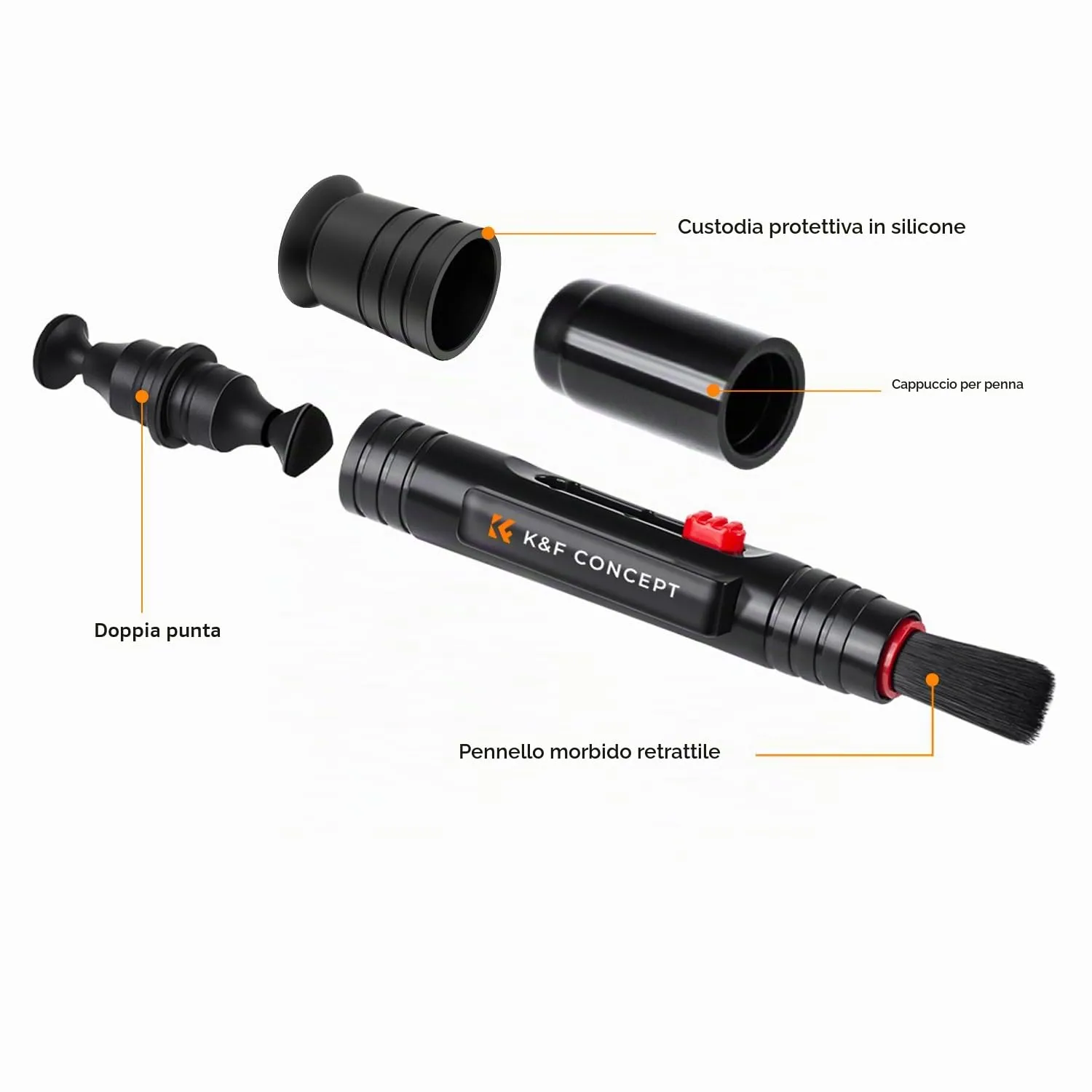 K&F Concept Penna Pulizia Lenti Carbonio spazzola