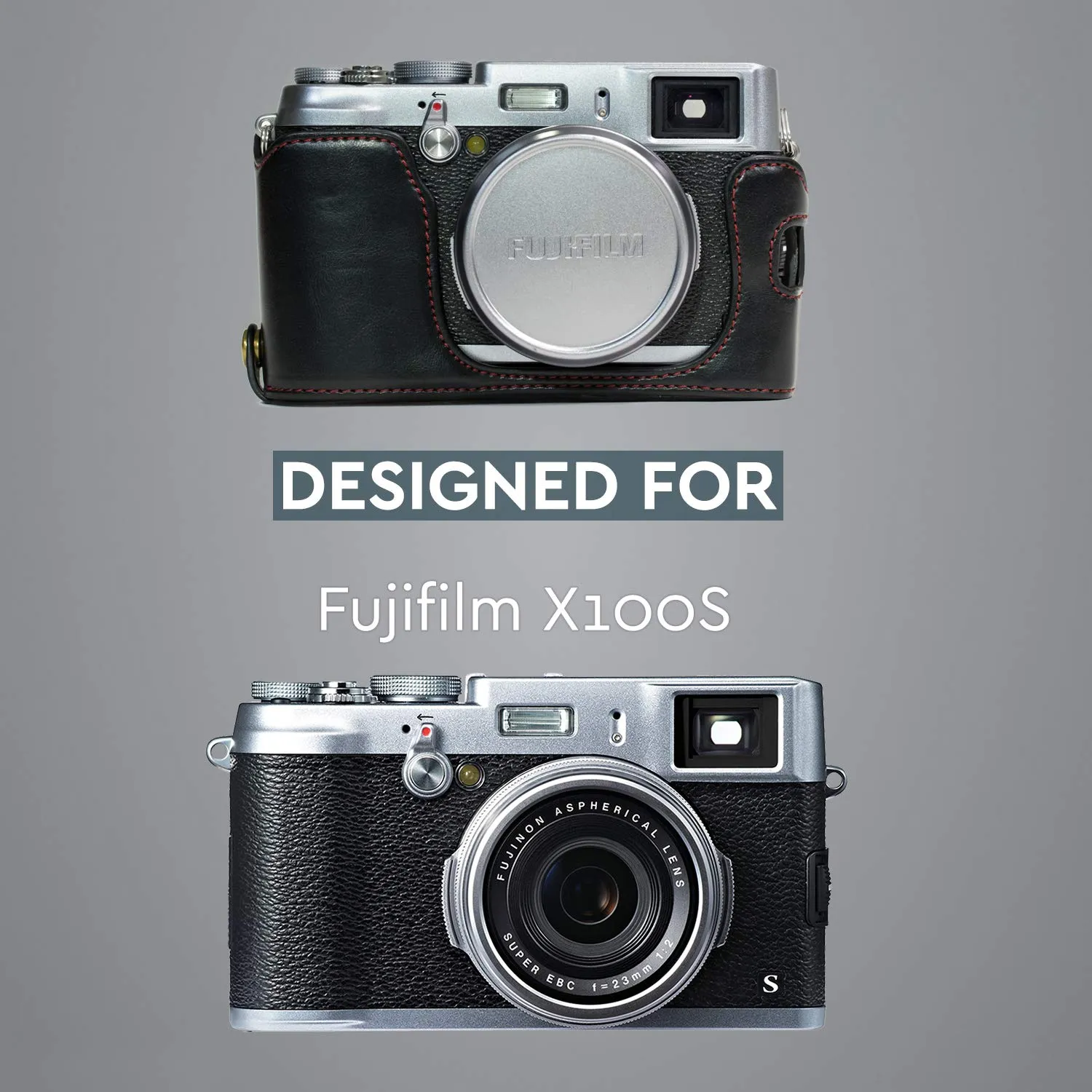 MegaGear Fujifilm X100S mezza custodia ecopelle accesso batteria