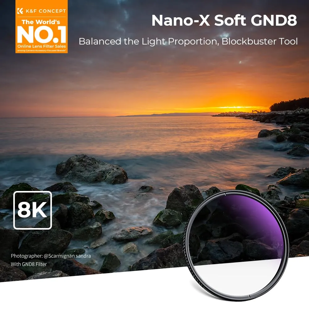 K&F Concept Filtro GND8 Graduato Soft 82mm 3 Stop