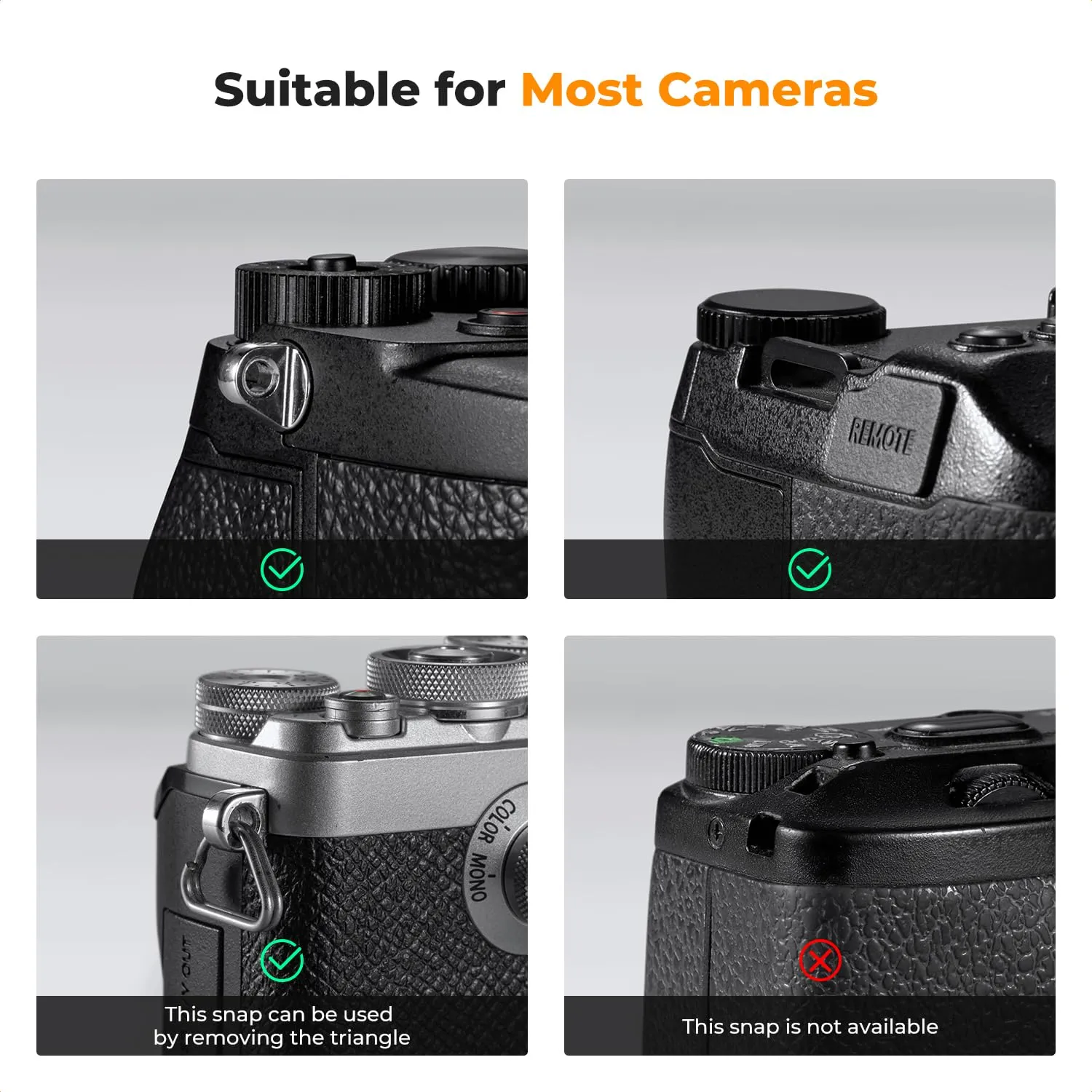 K&F Concept Tracolla Fotocamera Nylon 100cm Nero