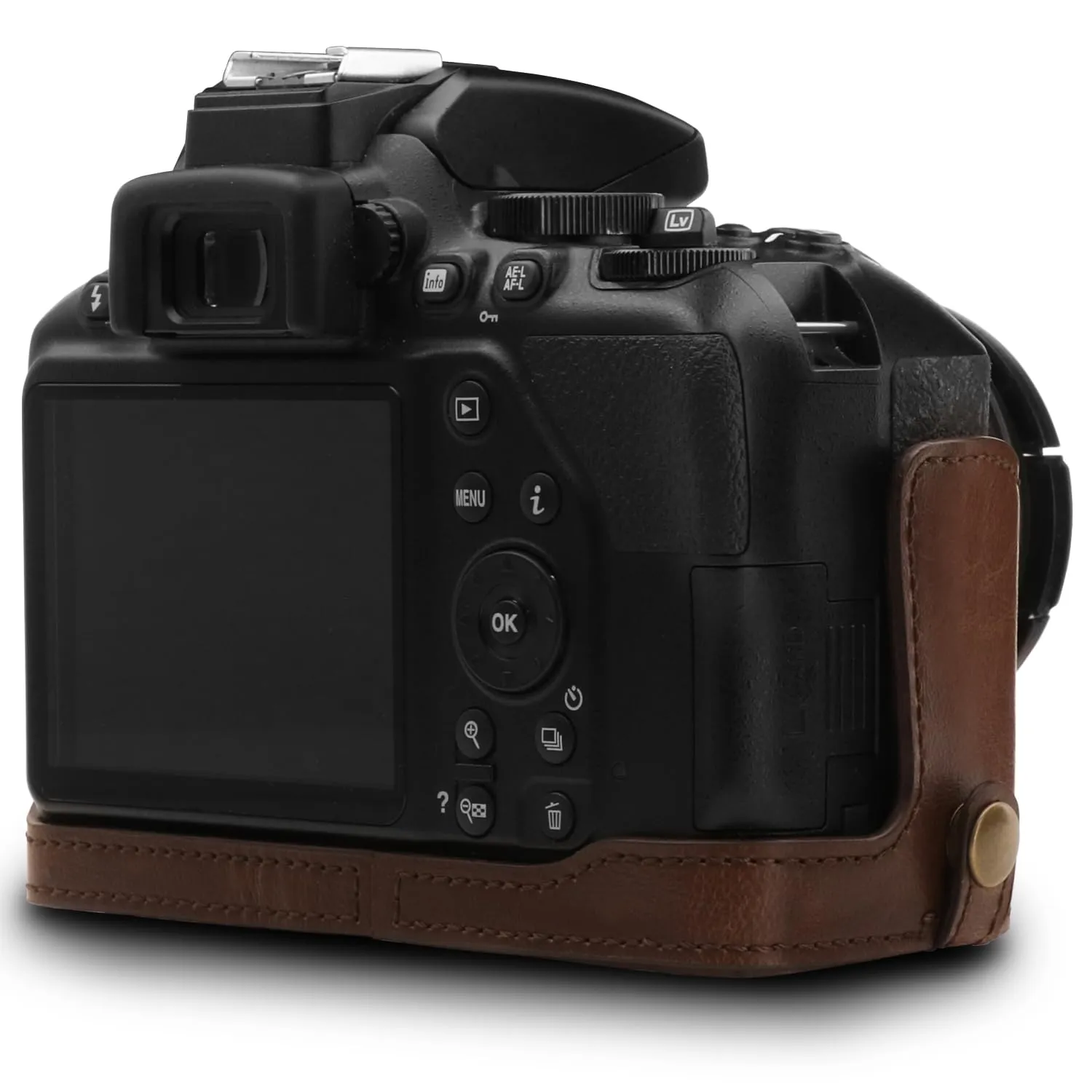 MegaGear Ever Ready custodia pelle Nikon D3500 marrone scuro