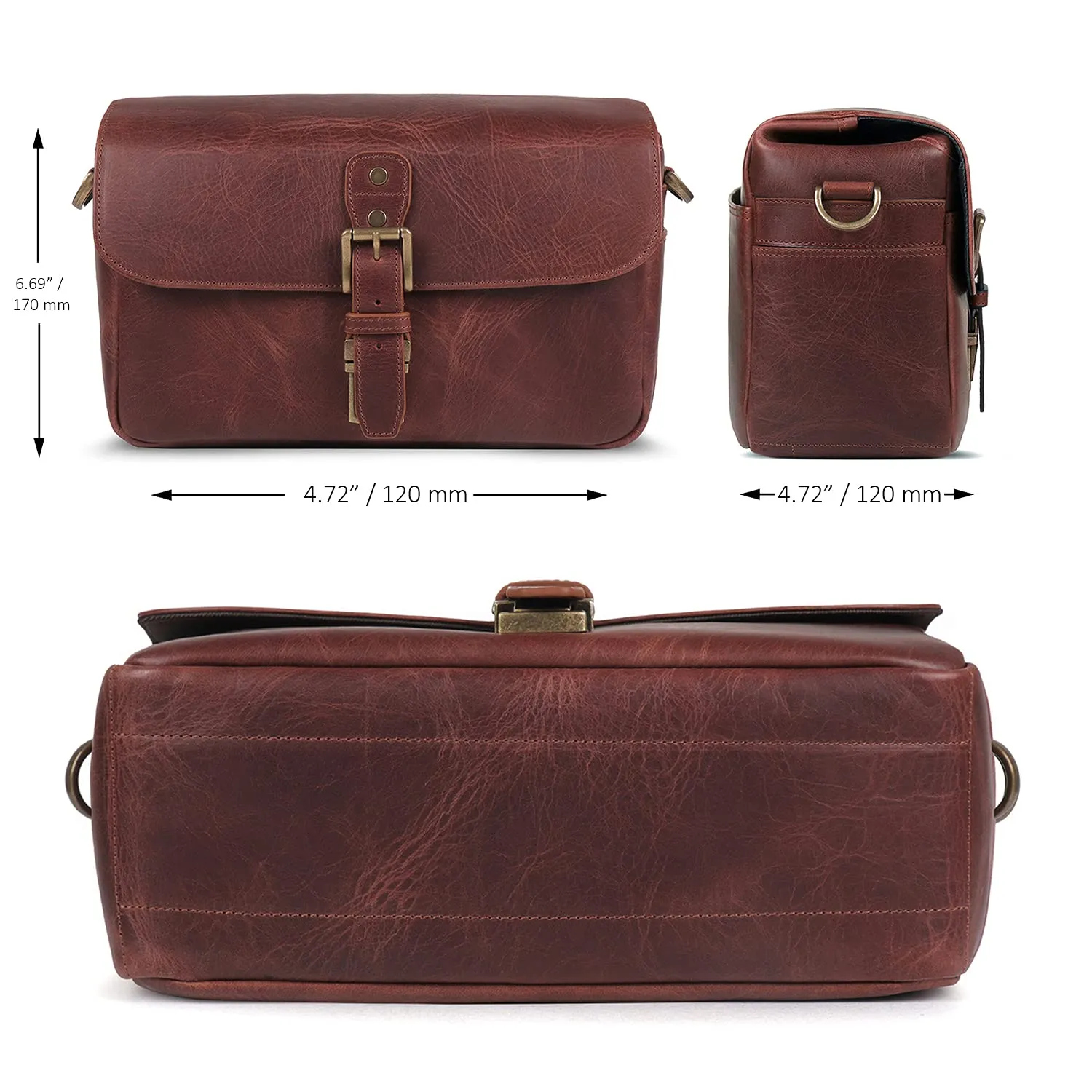 MegaGear Torres Borsa Messenger Pelle Fotocamera Mirrorless Marrone
