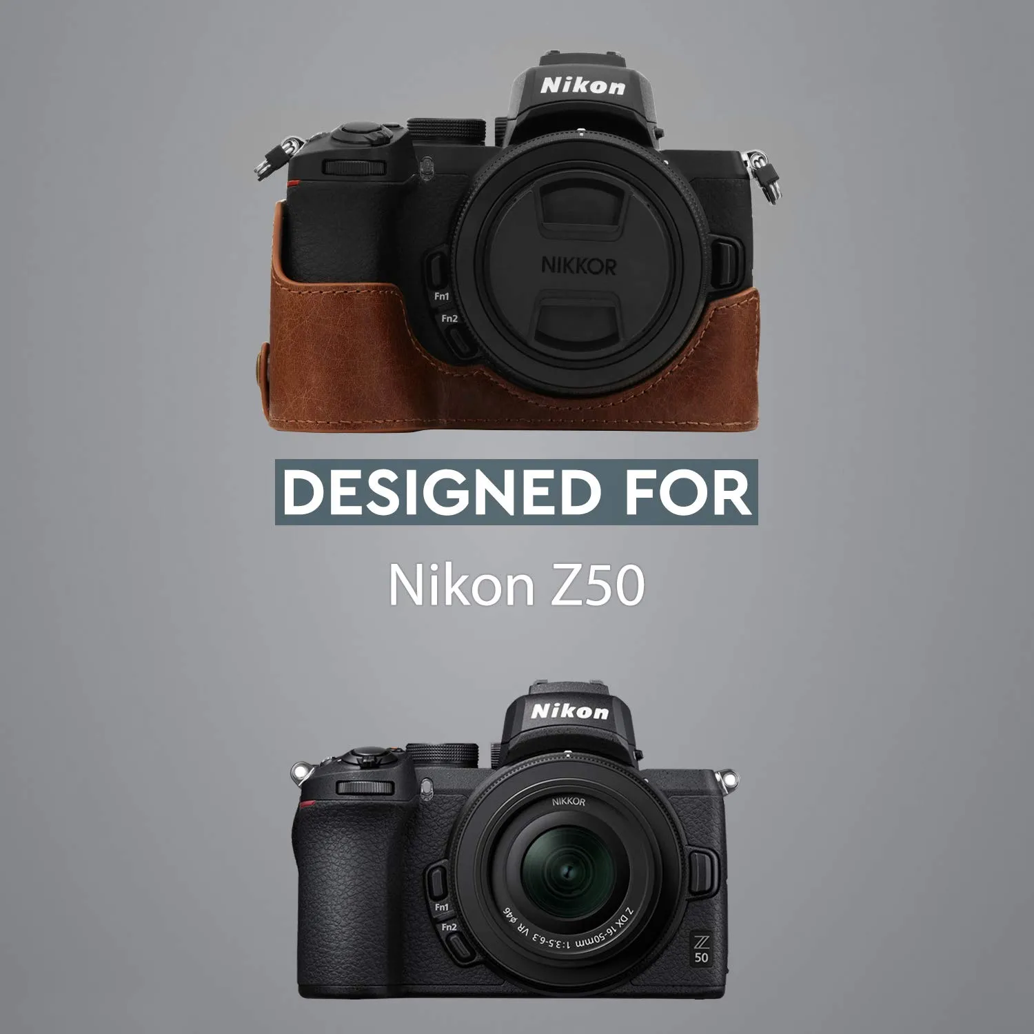 MegaGear Nikon Z50 MG1812 custodia pelle marrone ever ready
