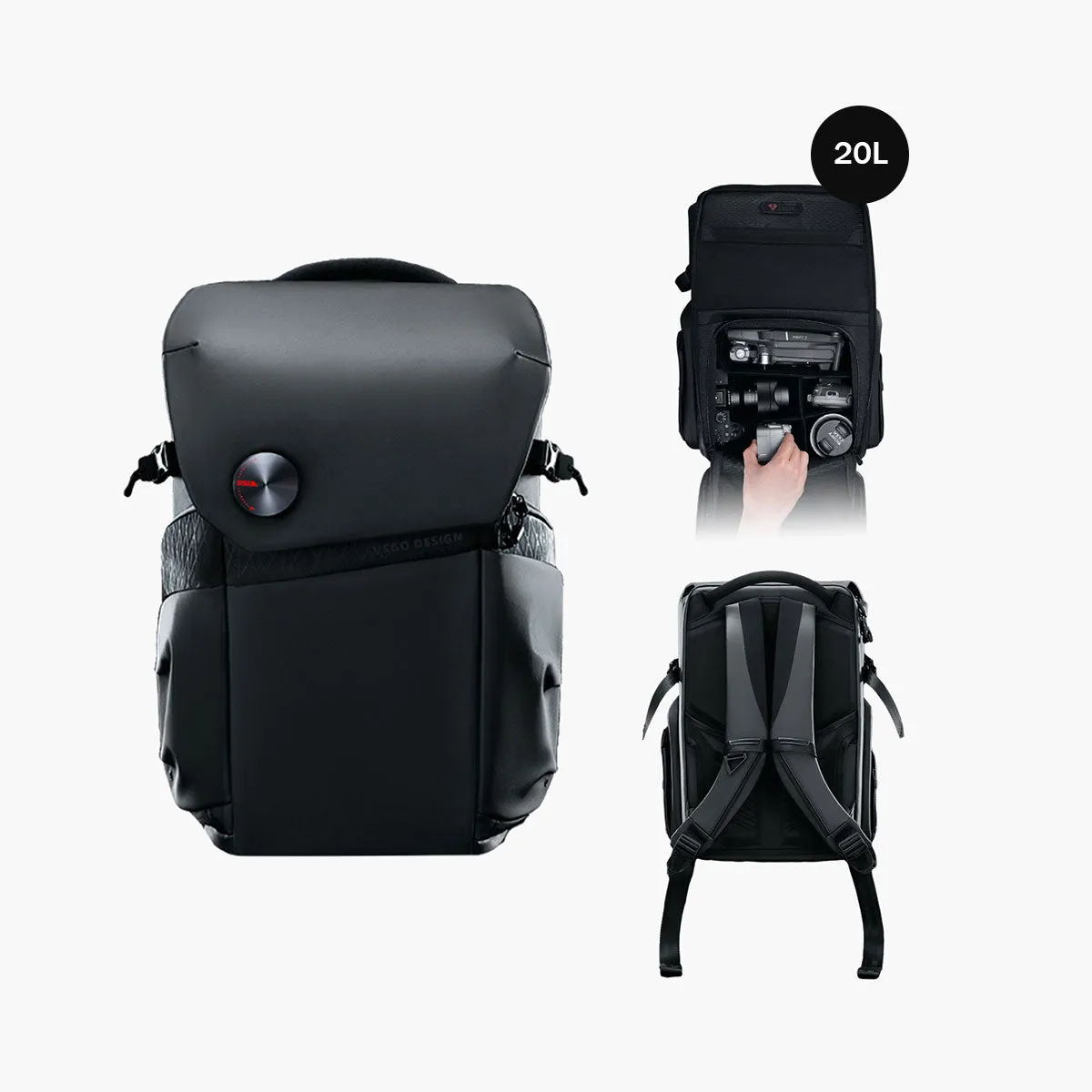 VSGO Black Snipe Pro zaino fotografico 25L techwear